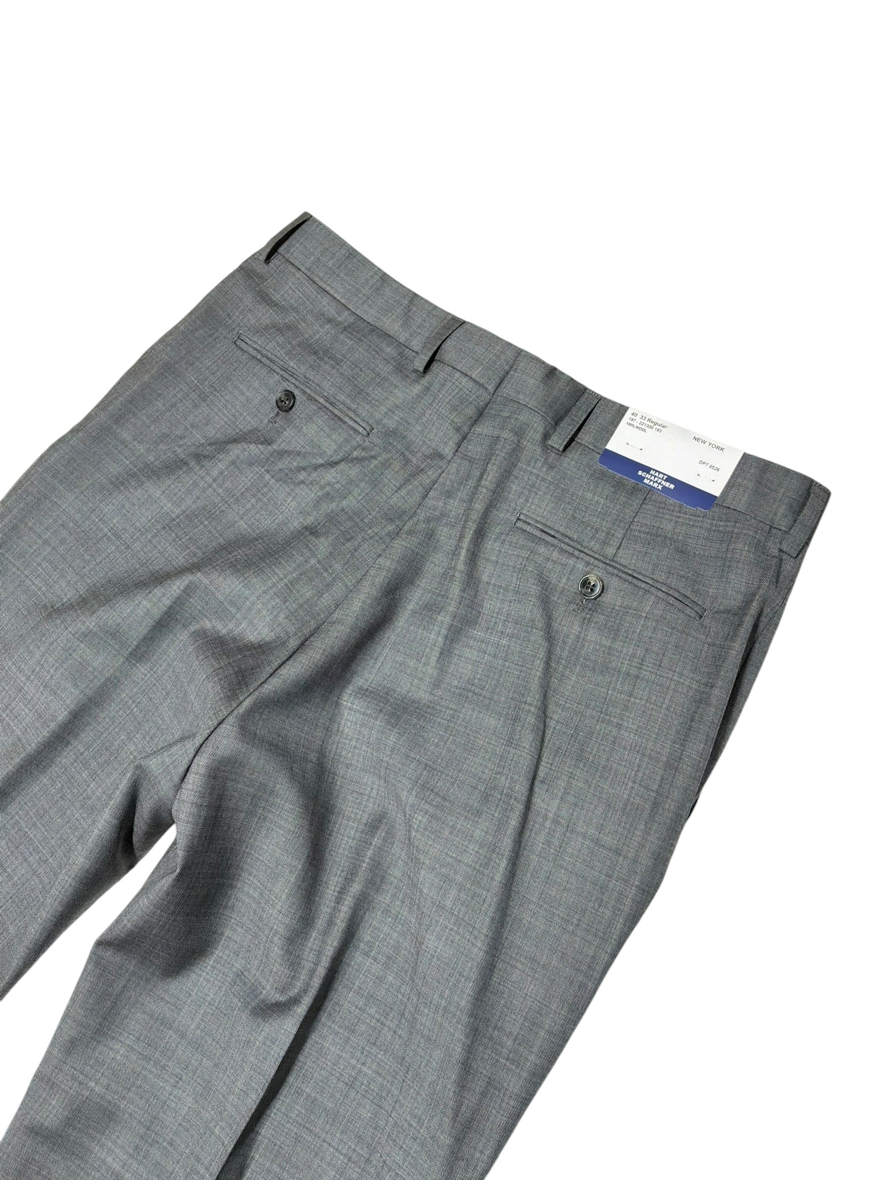 Hart Schaffner Marx Mens Regular fit Dress Pants Size 33 Light Grey Wool