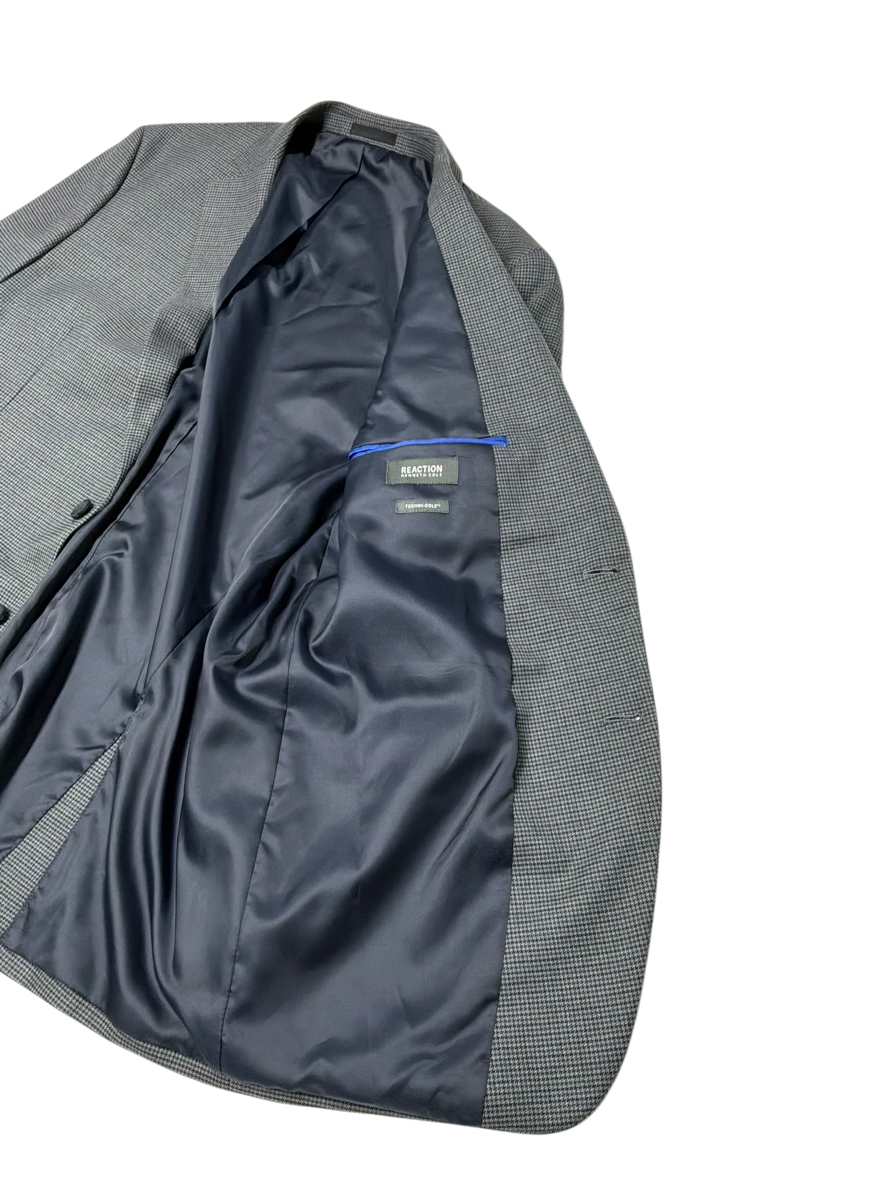Kenneth Cole Reaction Mens Slim fit Sport Coat Blazer 40 S Gray Check