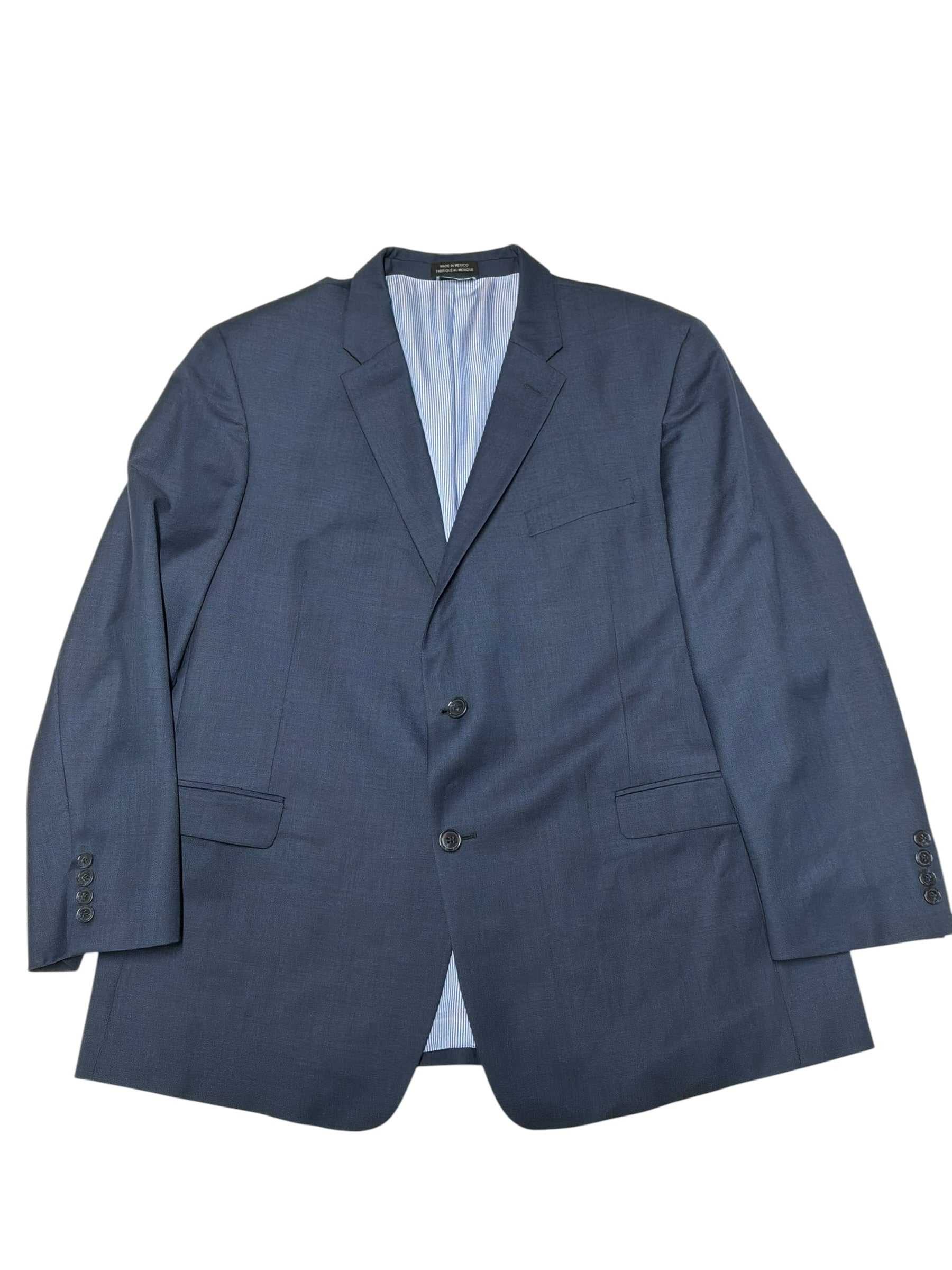 Tommy Hilfiger Mens Modern fit Sharkskin Suit Jacket Blazer 48 R Blue Solid Wool