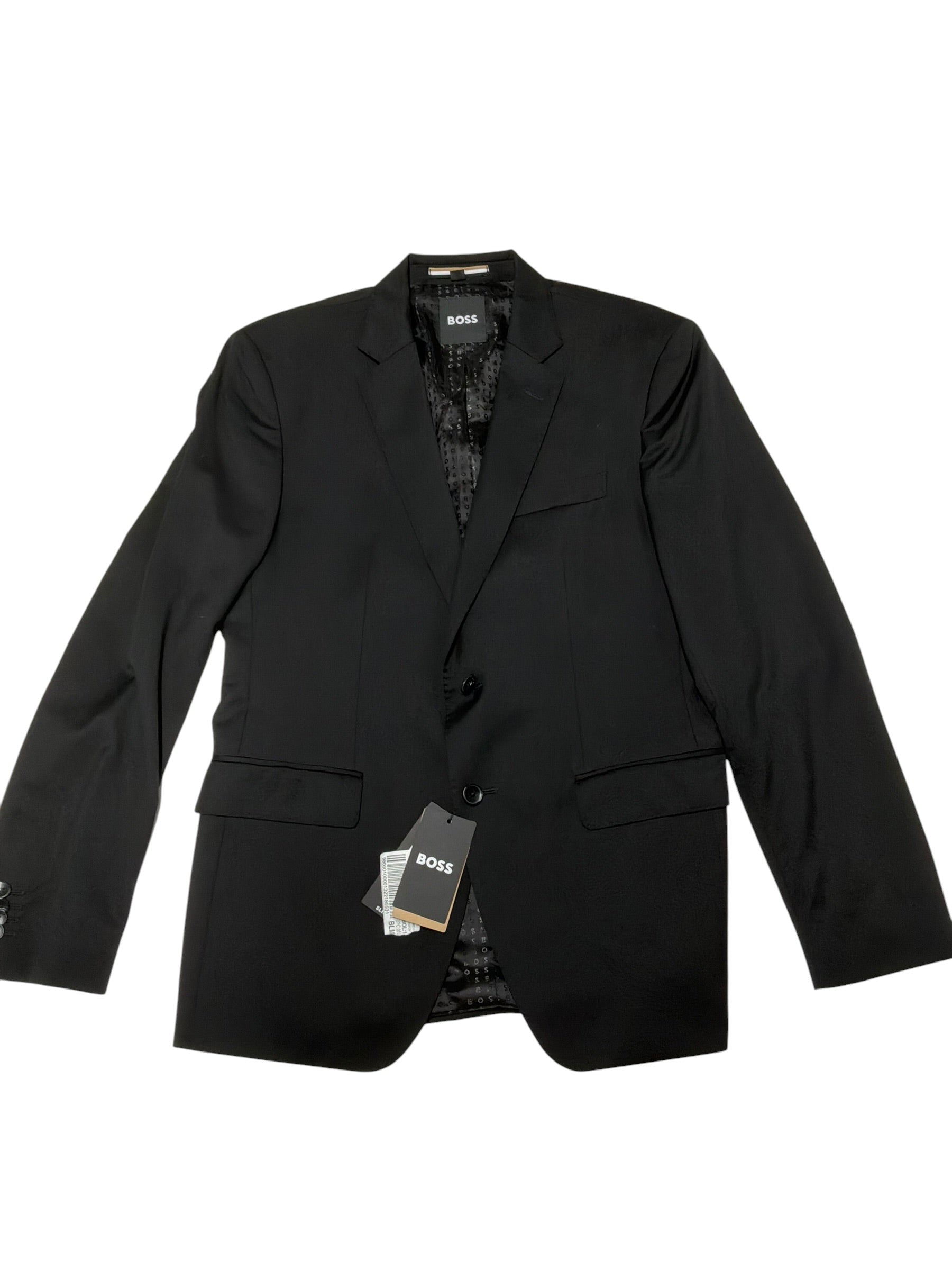 Hugo Boss Mens Slim fit Wool 2 Piece Suit 42 S Pants 34 / 29 Black Solid