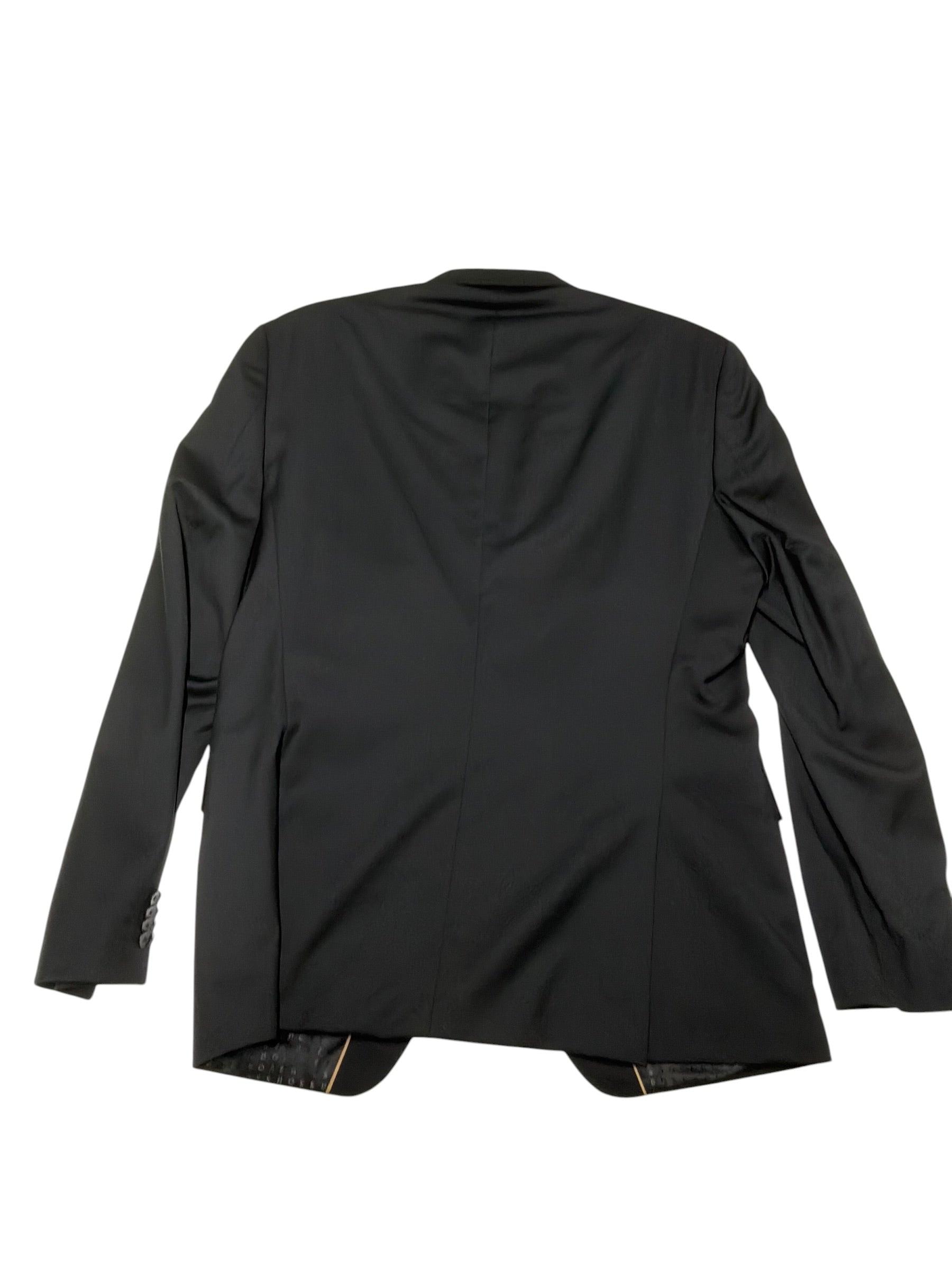 Hugo Boss Mens Slim fit 2 Piece Suit 40 R / 36 Waist Black Solid Wool