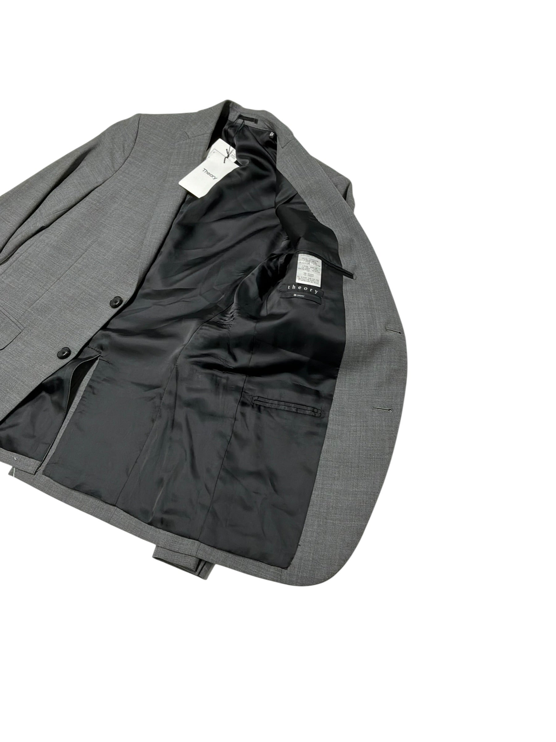 Theory Mens Slim fit Sport Coat Blazer 36 S Mid Grey Solid