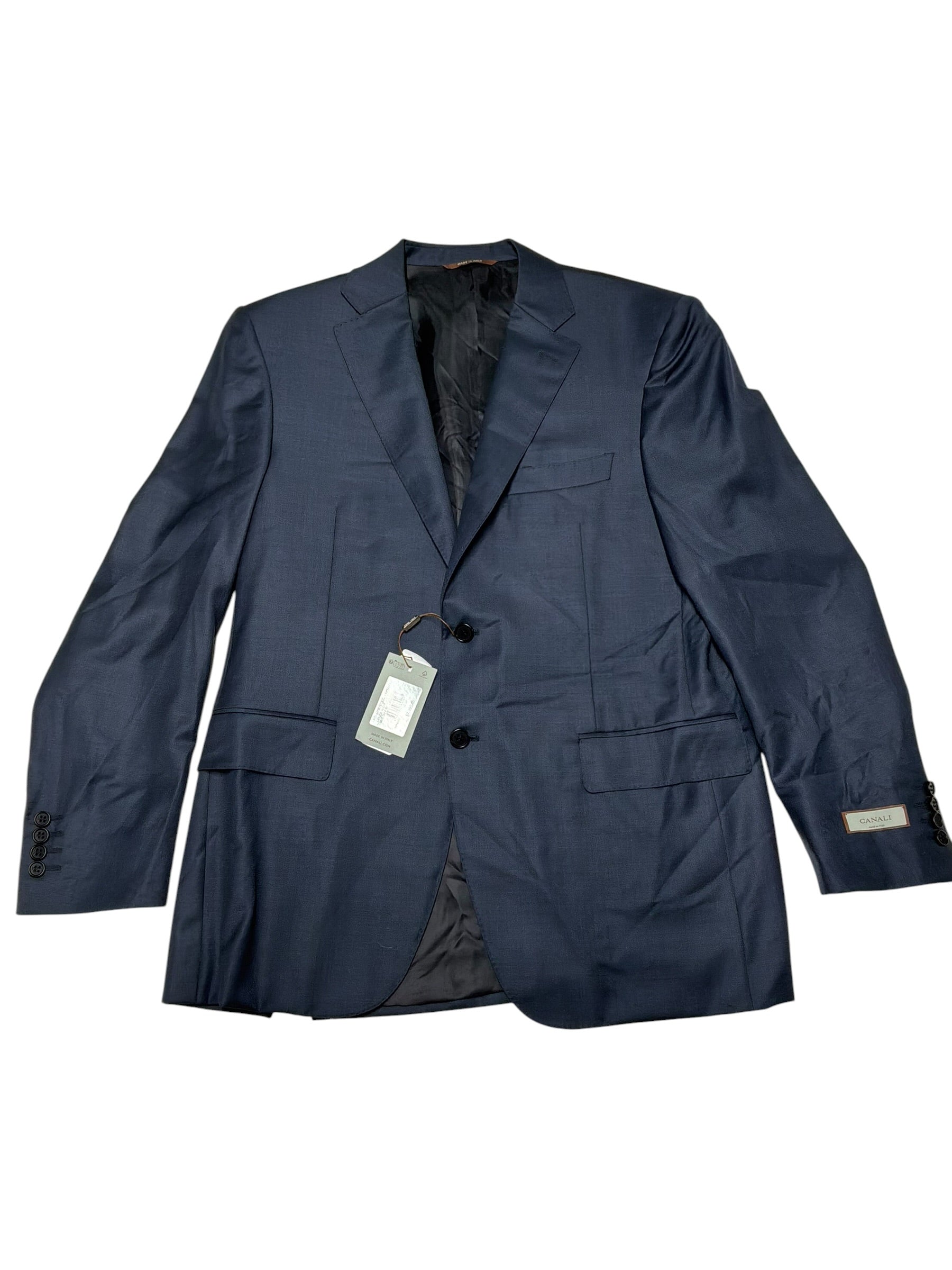 Canali Siena Sharkskin Classic Fit Suit Jacket US 40R / EU 50R Navy Blue