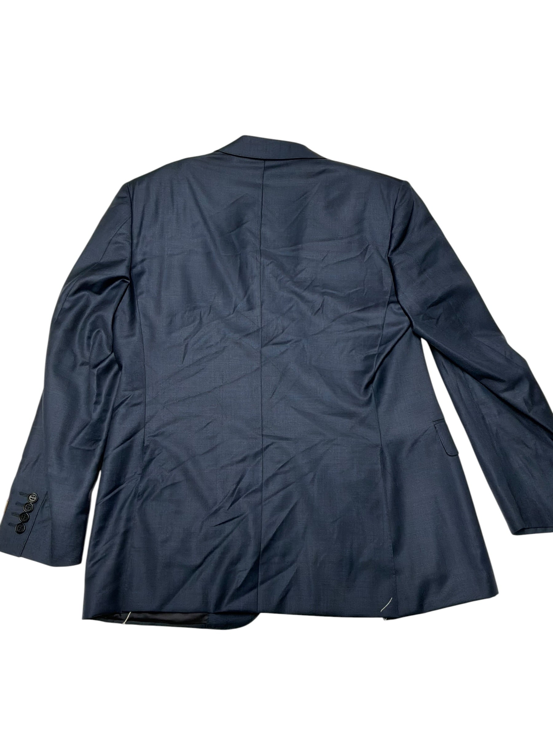 Canali Siena Sharkskin Classic Fit Suit Jacket US 40R / EU 50R Navy Blue