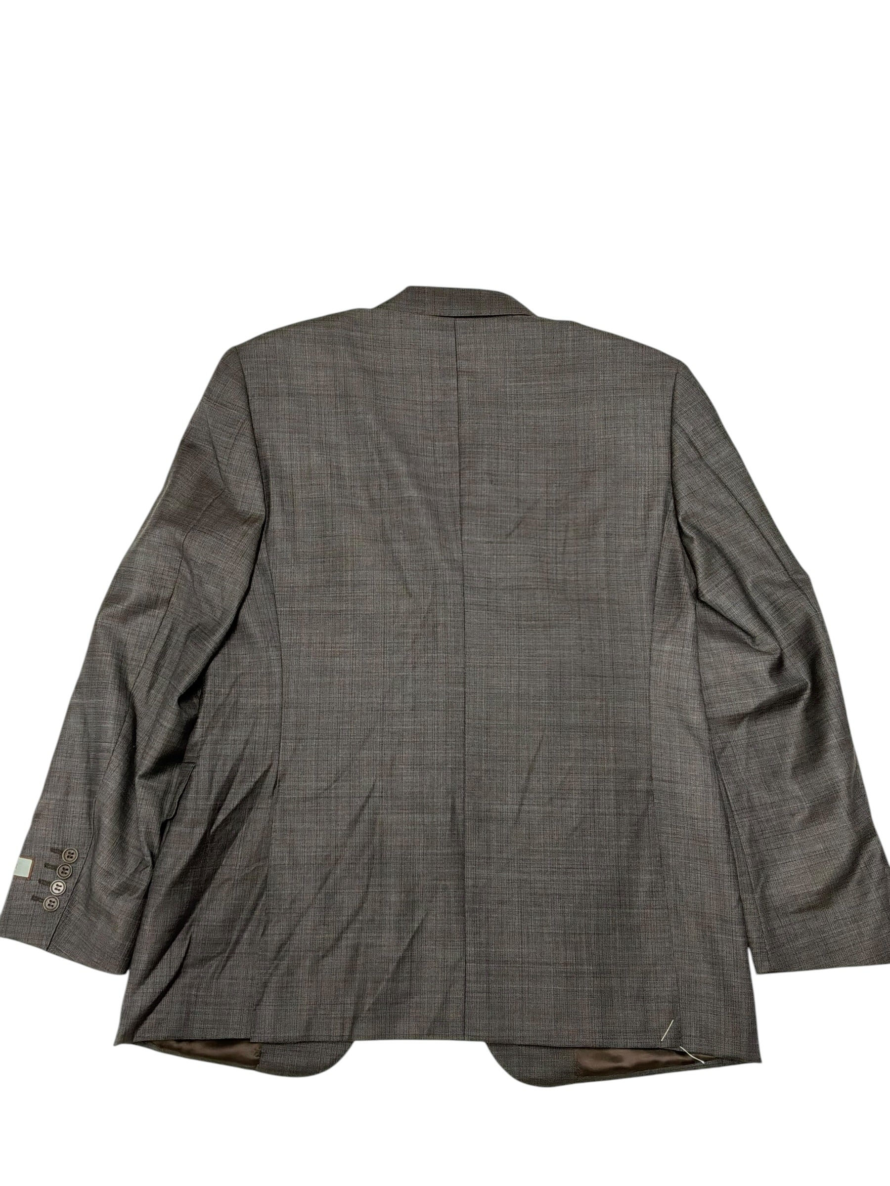 Canali Siena Sharkskin Regular Fit Suit Jacket Blazer US 40r EU 50R Brown Wool