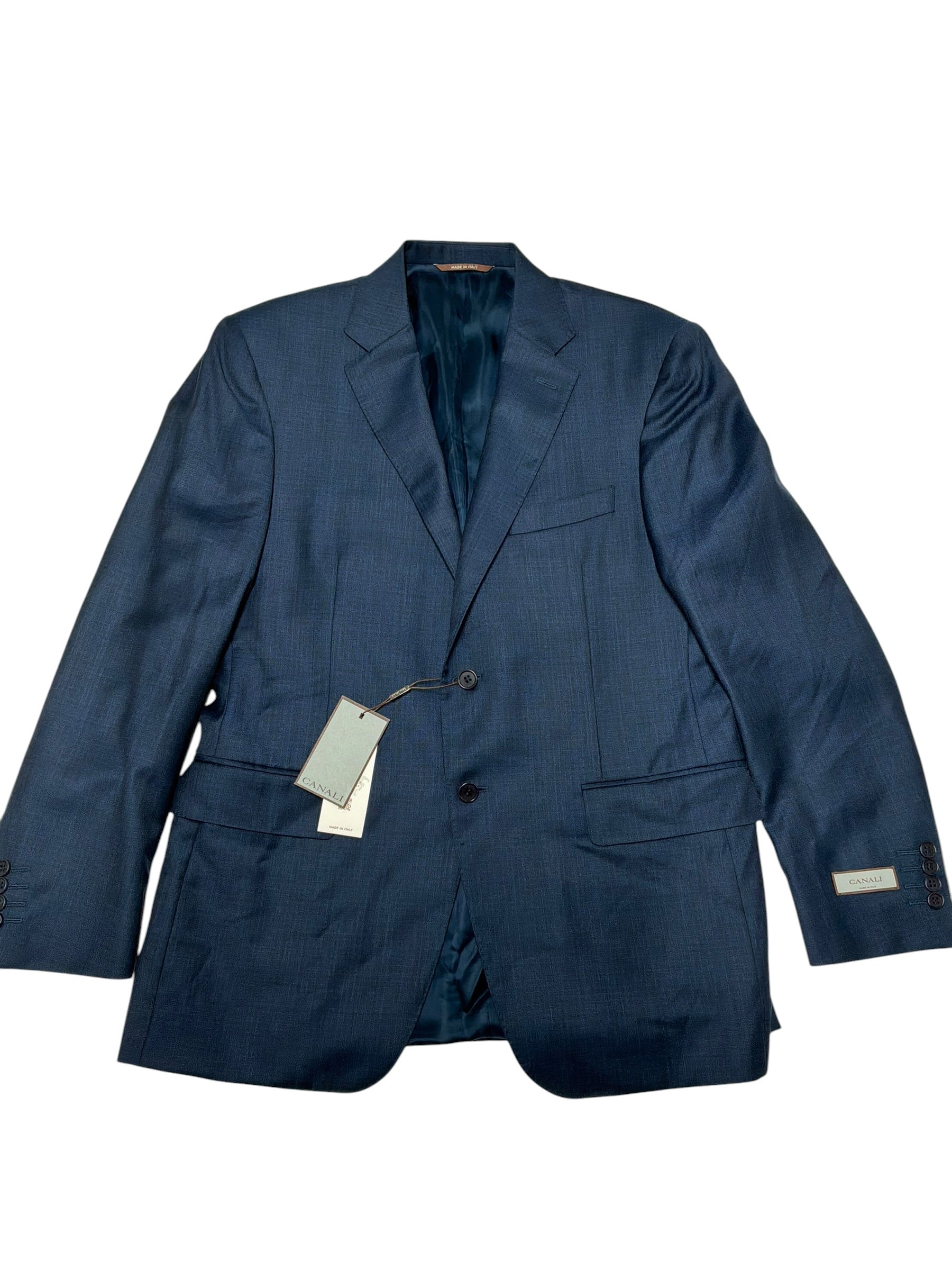 Canali Siena Screenweave Regular Fit Suit Jacket Blazer US 40R EU 50R Blue