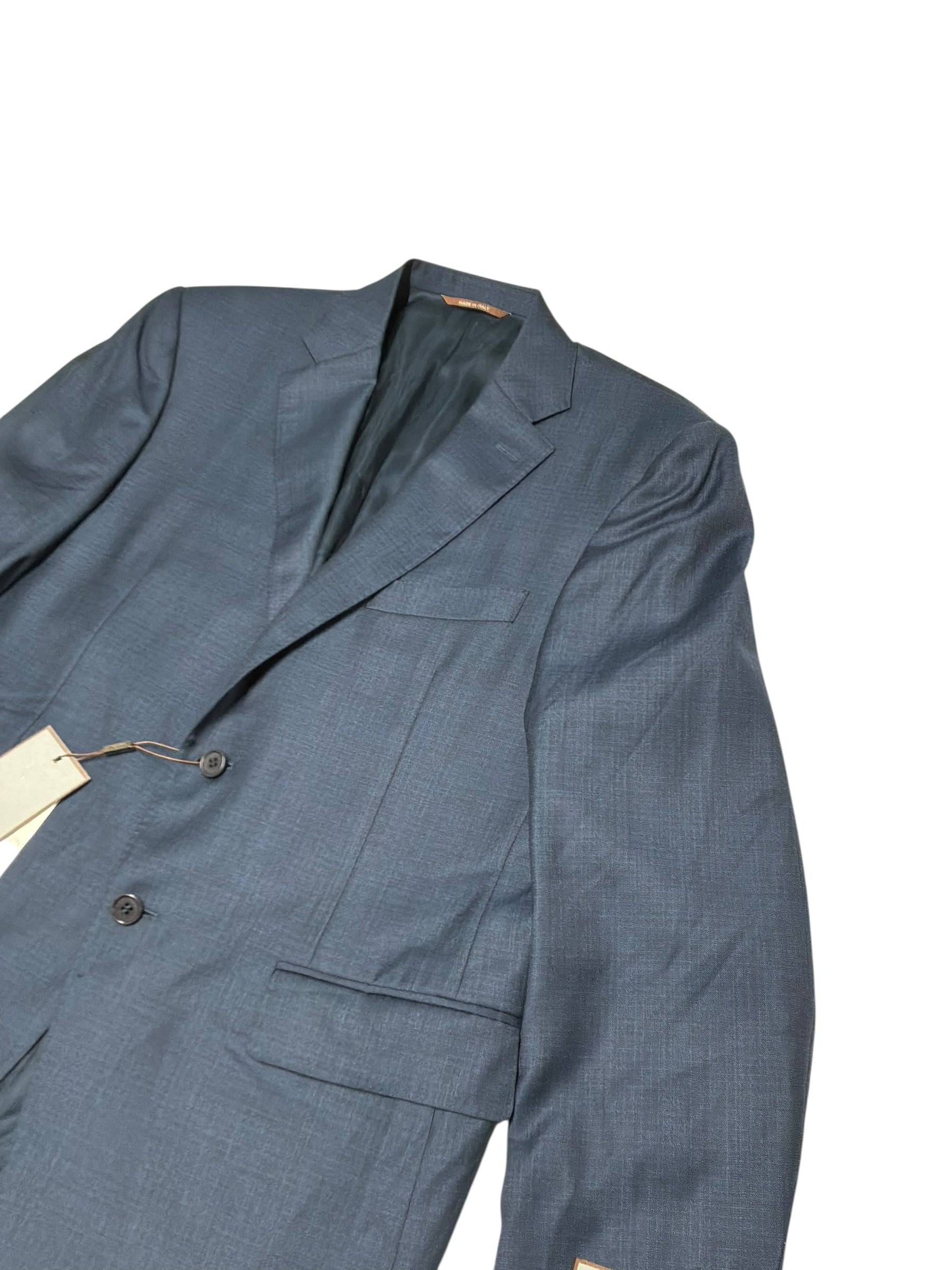 Canali Siena Screenweave Regular Fit Suit Jacket Blazer US 40R EU 50R Blue