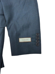 Canali Siena Screenweave Regular Fit Suit Jacket Blazer US 40R EU 50R Blue