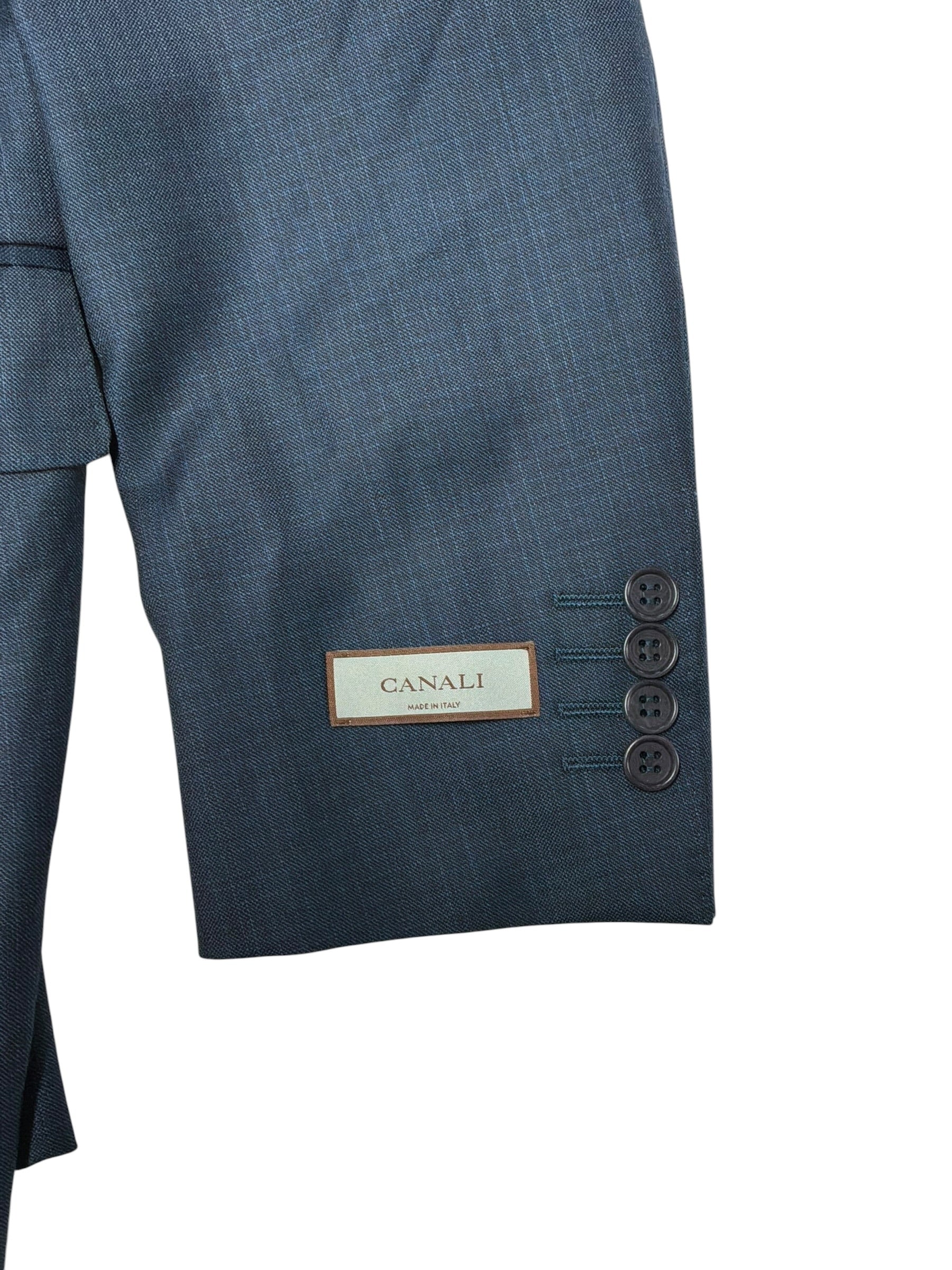 Canali Siena Screenweave Regular Fit Suit Jacket Blazer US 40R EU 50R Blue