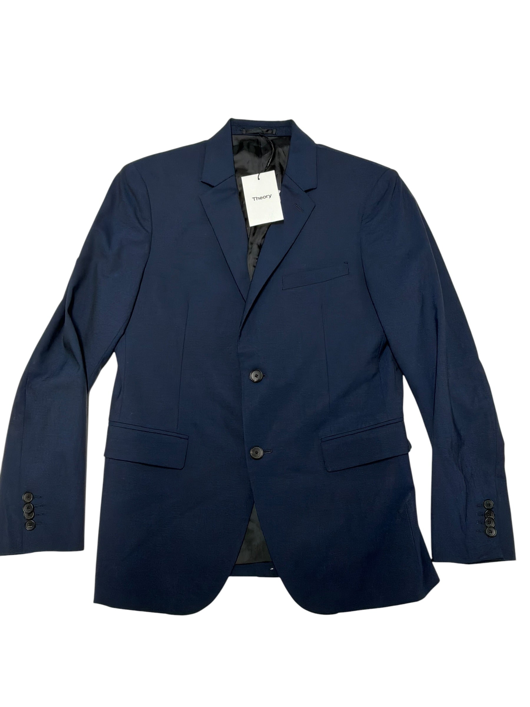 Theory Mens Slim fit Sport Coat Blazer 38 S Navy Blue Solid