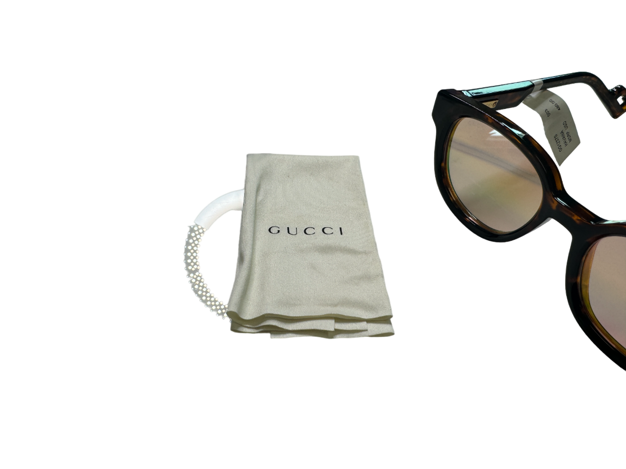 Gucci Men's Round Logo Sunglasses W/ Neck Strap