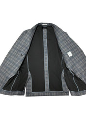 Ted Baker Mens Slim fit Sport Coat Blazer 38 S Grey Blue Plaid