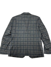 Ted Baker Mens Slim fit Sport Coat Blazer 38 S Grey Blue Plaid