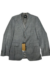Hugo Boss Mens Slim fit Hutson Sport Coat Blazer 38 R Gray Solid