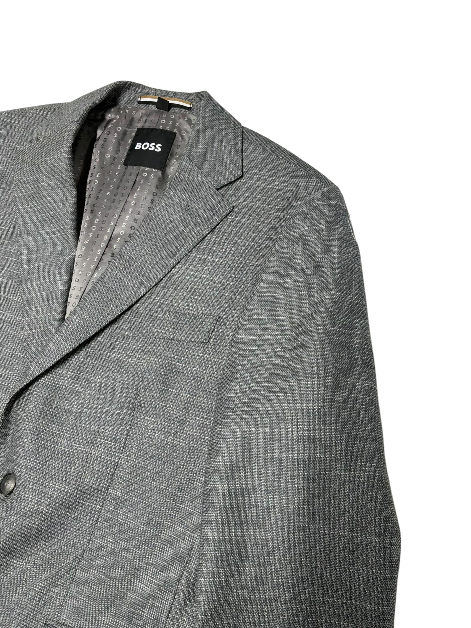 Hugo Boss Mens Slim fit Hutson Sport Coat Blazer 38 R Gray Solid