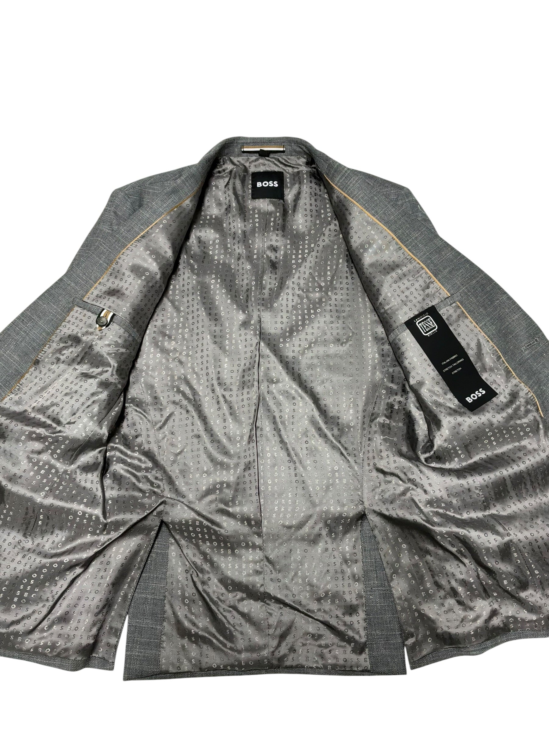 Hugo Boss Mens Slim fit Hutson Sport Coat Blazer 38 R Gray Solid