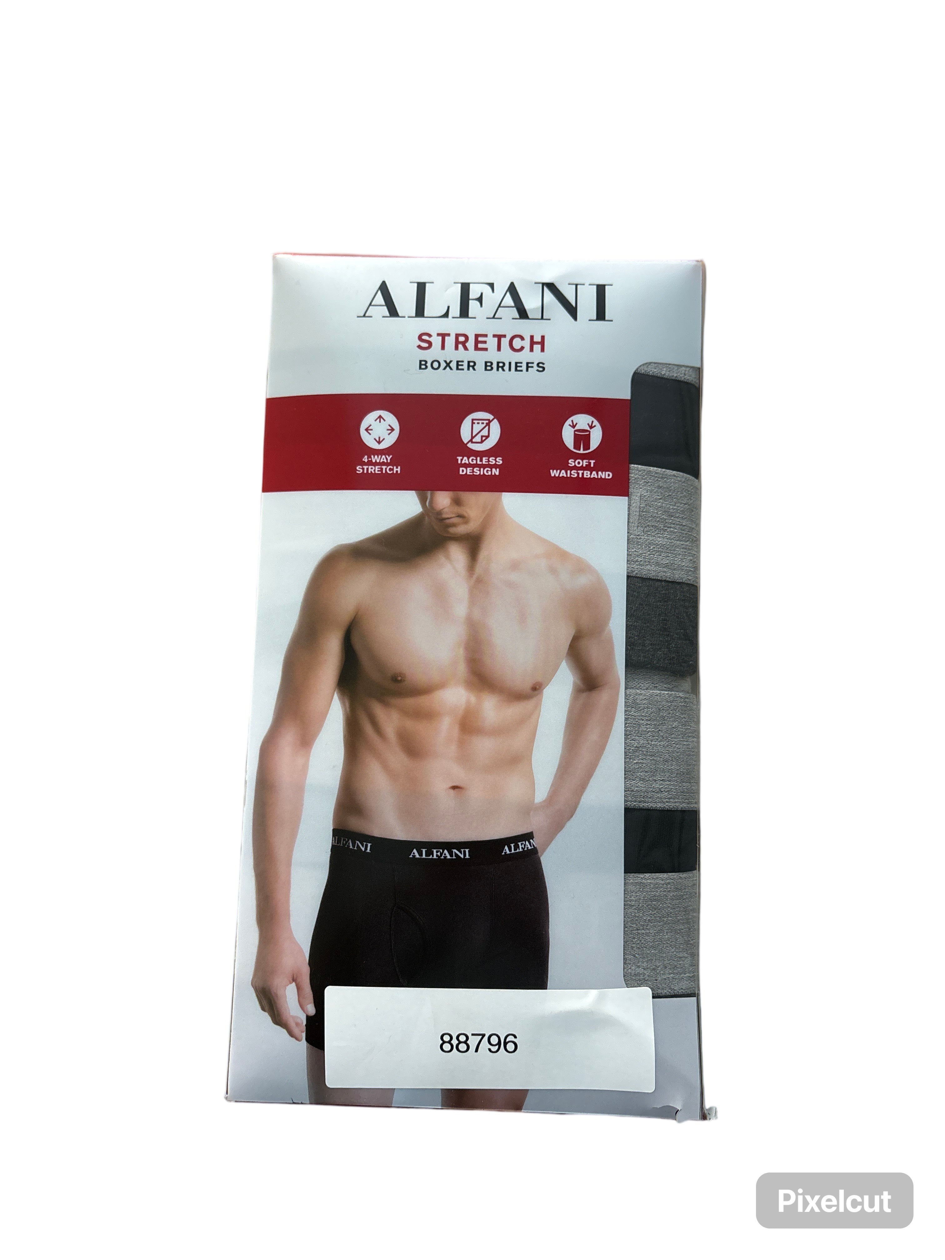 Alfani Mens 4 Pack Underwear Boxer Briefs Black/Charcoal XL