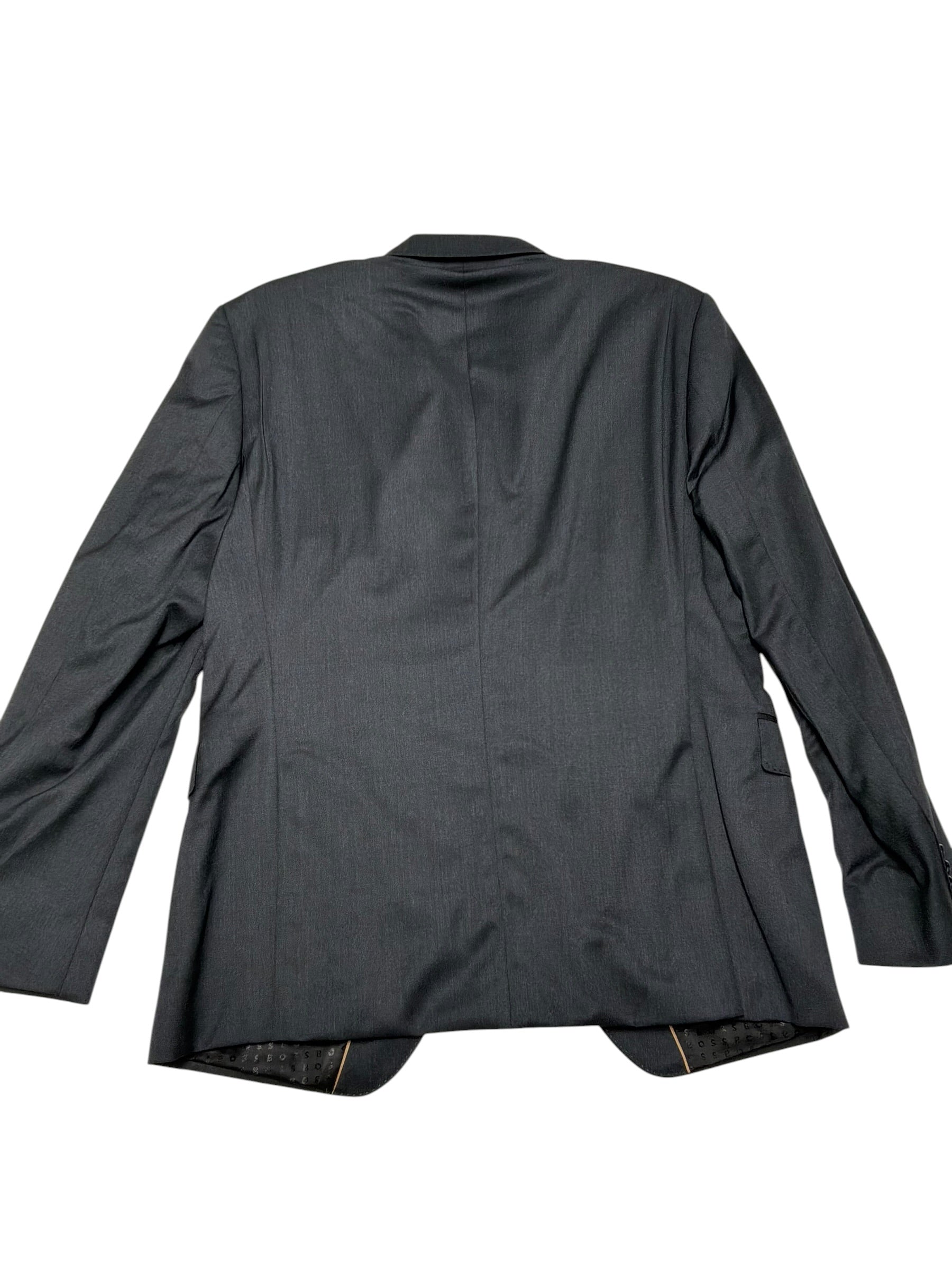 Hugo Boss Mens Huge/Genius Twill Slim fit Suit Jacket Blazer 38 S Dark Grey