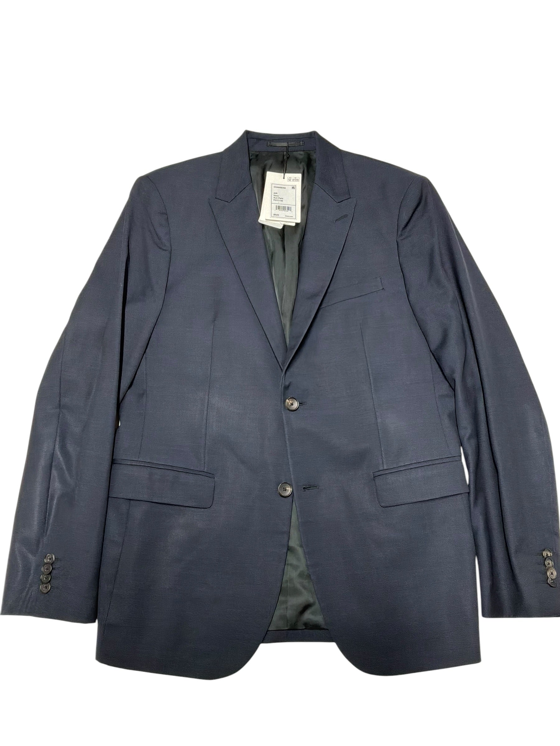 Theory Mens Slim fit Sport Coat Blazer 40 R Navy Blue Solid
