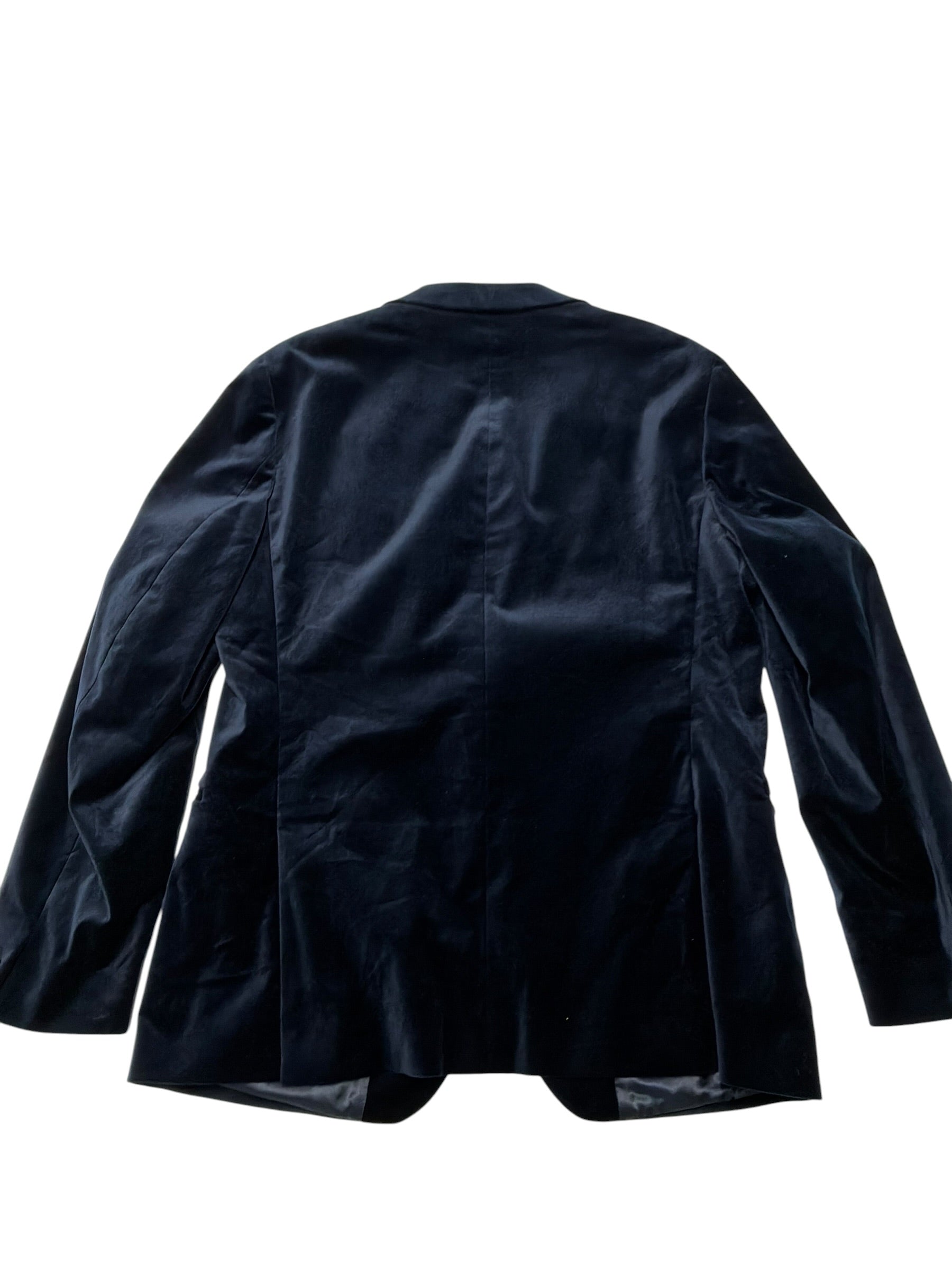 Reiss Mens Slim fit Velvet Sport Coat Blazer 44 R Navy Blue Solid