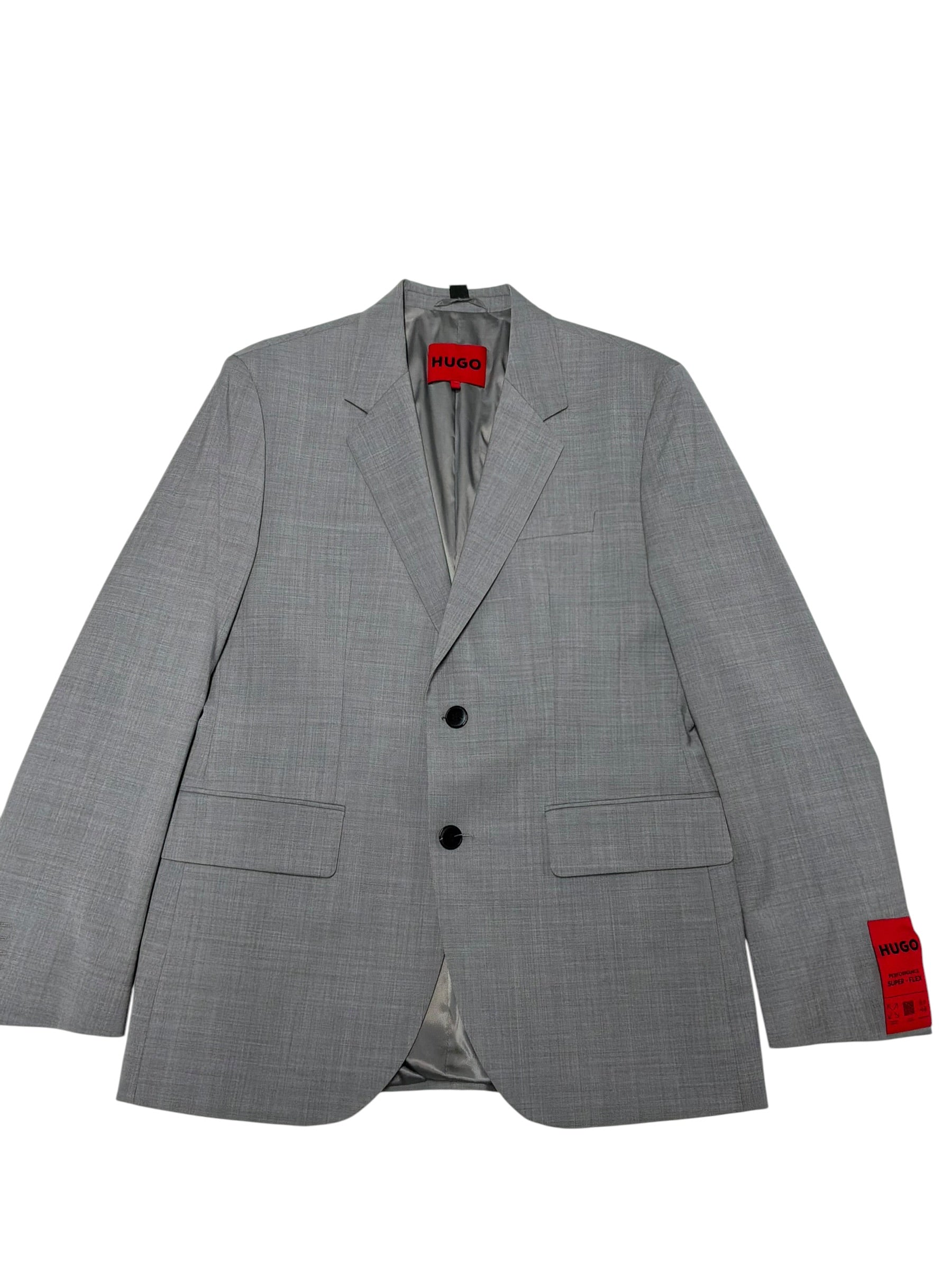 Hugo Boss Mens Slim fit Suit Jacket Blazer 46 R Grey Solid