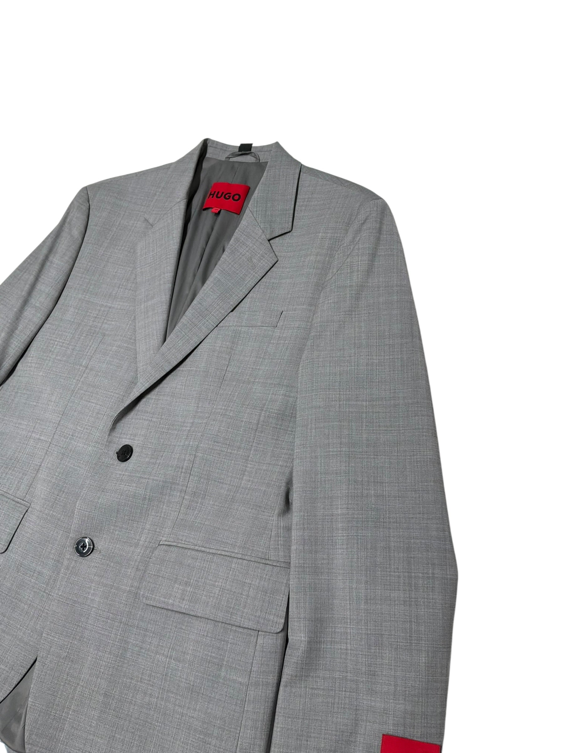 Hugo Boss Mens Slim fit Suit Jacket Blazer 46 R Grey Solid