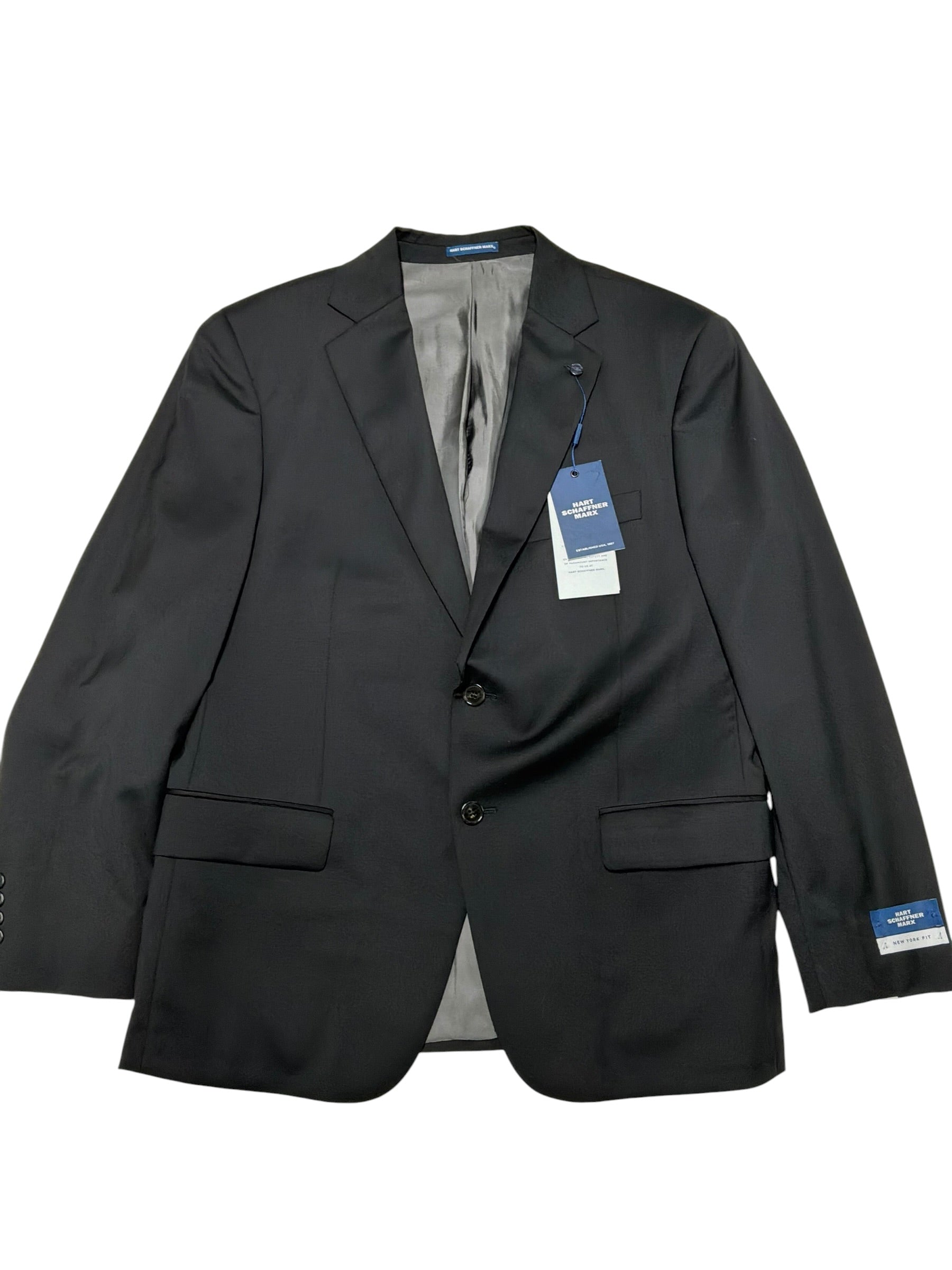 Hart Schaffner Marx Mens Regular fit Suit Jacket Blazer 42 S Black Solid