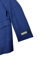 Canali Capri Wool, Silk & Linen Melange Slim Fit Suit Jacket Blazer 40 L Blue