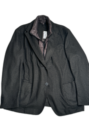 Windsor Mens Triest Wool Blazer Sport Coat EU 58R US 48R Zip Out Bib Drk Green