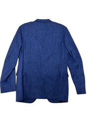 Canali Capri Wool, Silk & Linen Melange Slim Fit Suit Jacket Blazer 40 L Blue