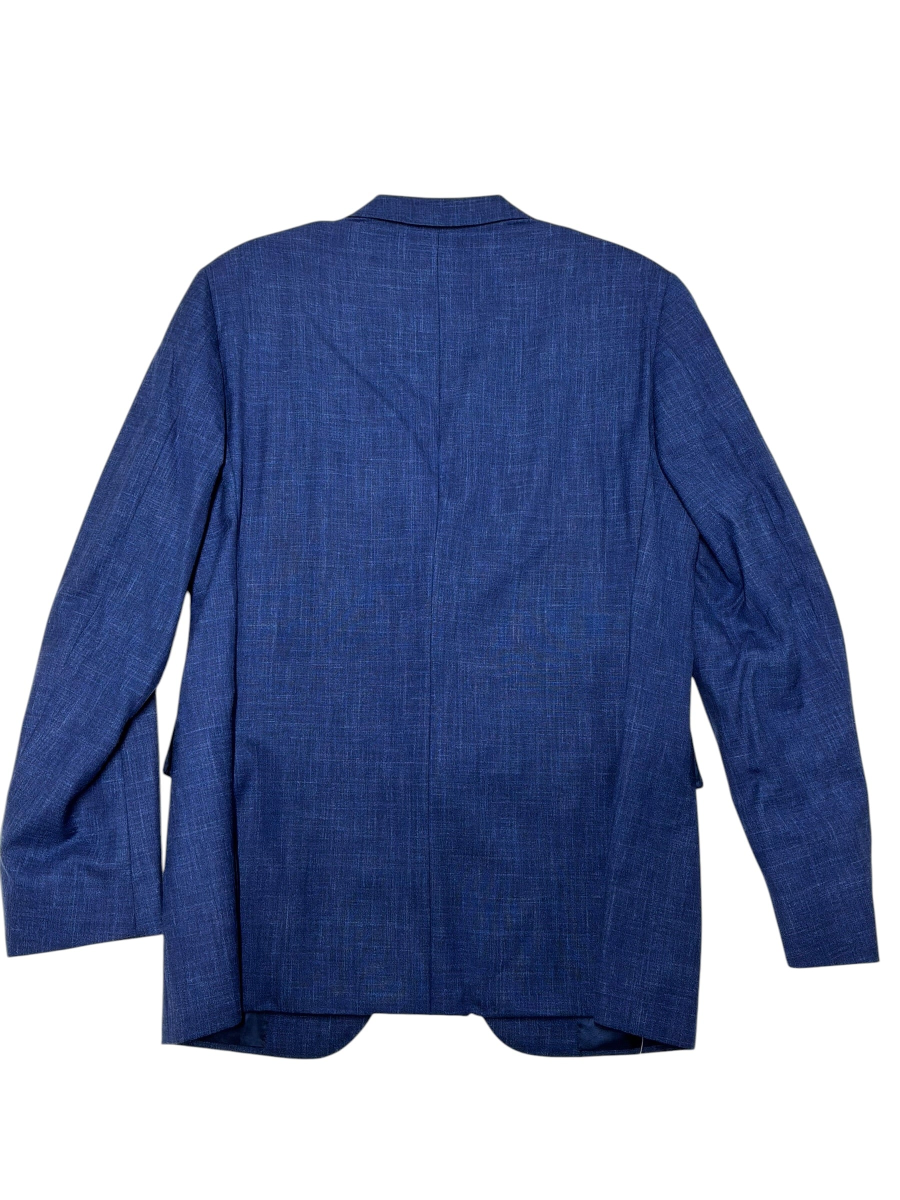 Canali Capri Wool, Silk & Linen Melange Slim Fit Suit Jacket Blazer 40 L Blue