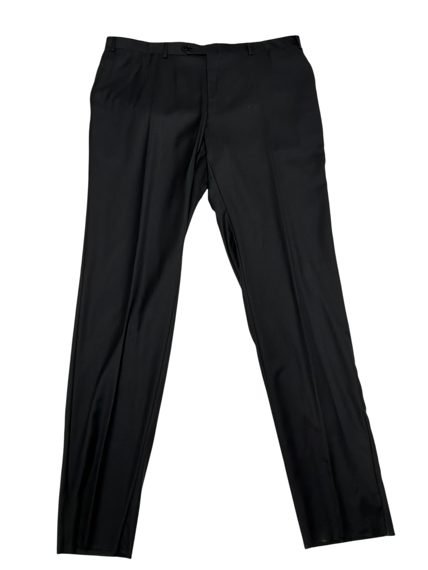 Canali Mens Siena Regular fit Dress Pants Size 40 Black Wool
