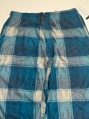 Perry Ellis Portfolio Men's Pajama Pants Plaid Moroccan Blue Medium