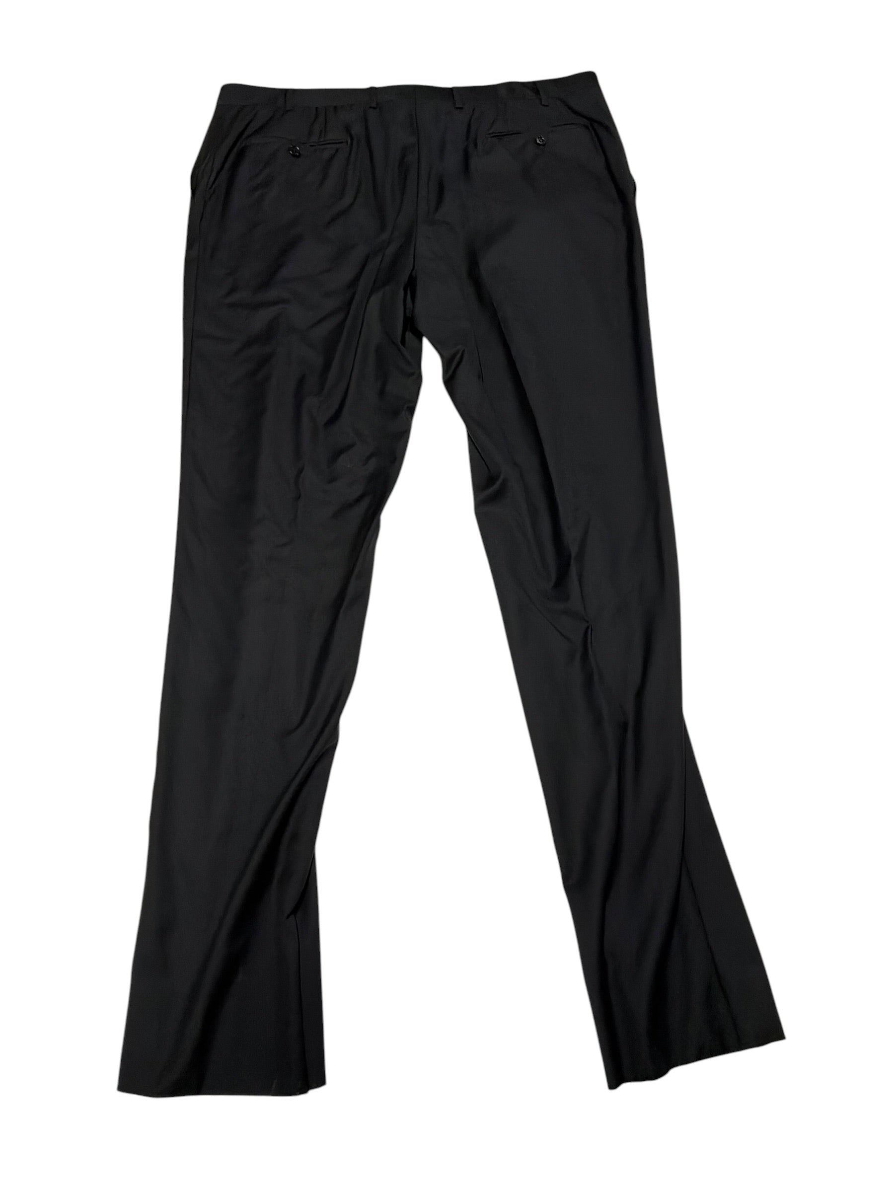 Canali Mens Siena Regular fit Dress Pants Size 40 Black Wool