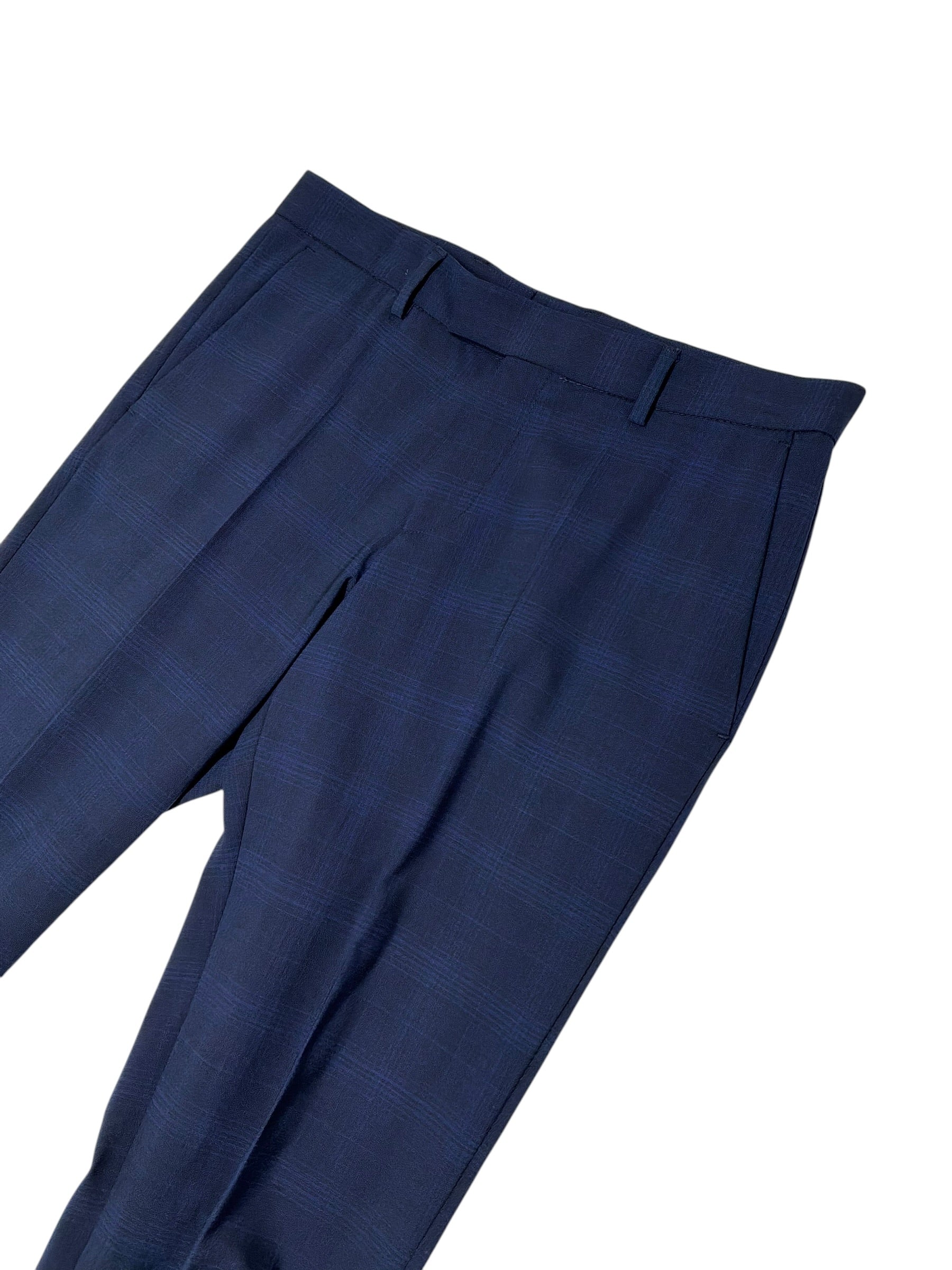 Hugo Boss Mens Slim fit Dress Pants Size 32 Blue Plaid Wool