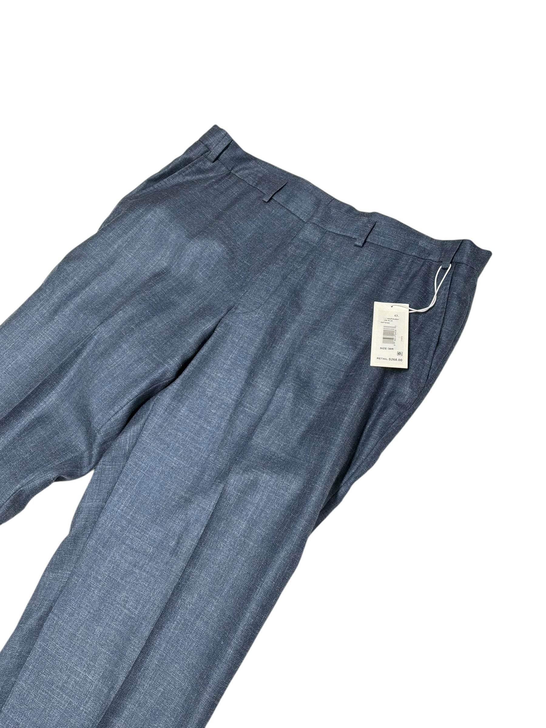 Vince Mens Slim Wool, Silk & Linen Melange Dress Pants Size 38 Blue