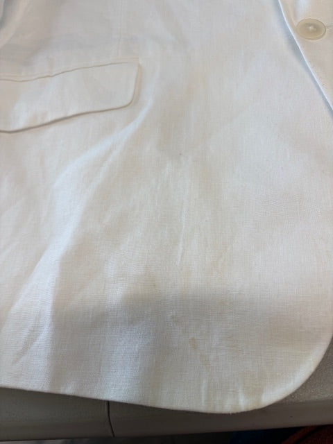 Tommy Hilfiger Mens Modern fit Sport Coat Blazer 46 R White Solid Linen