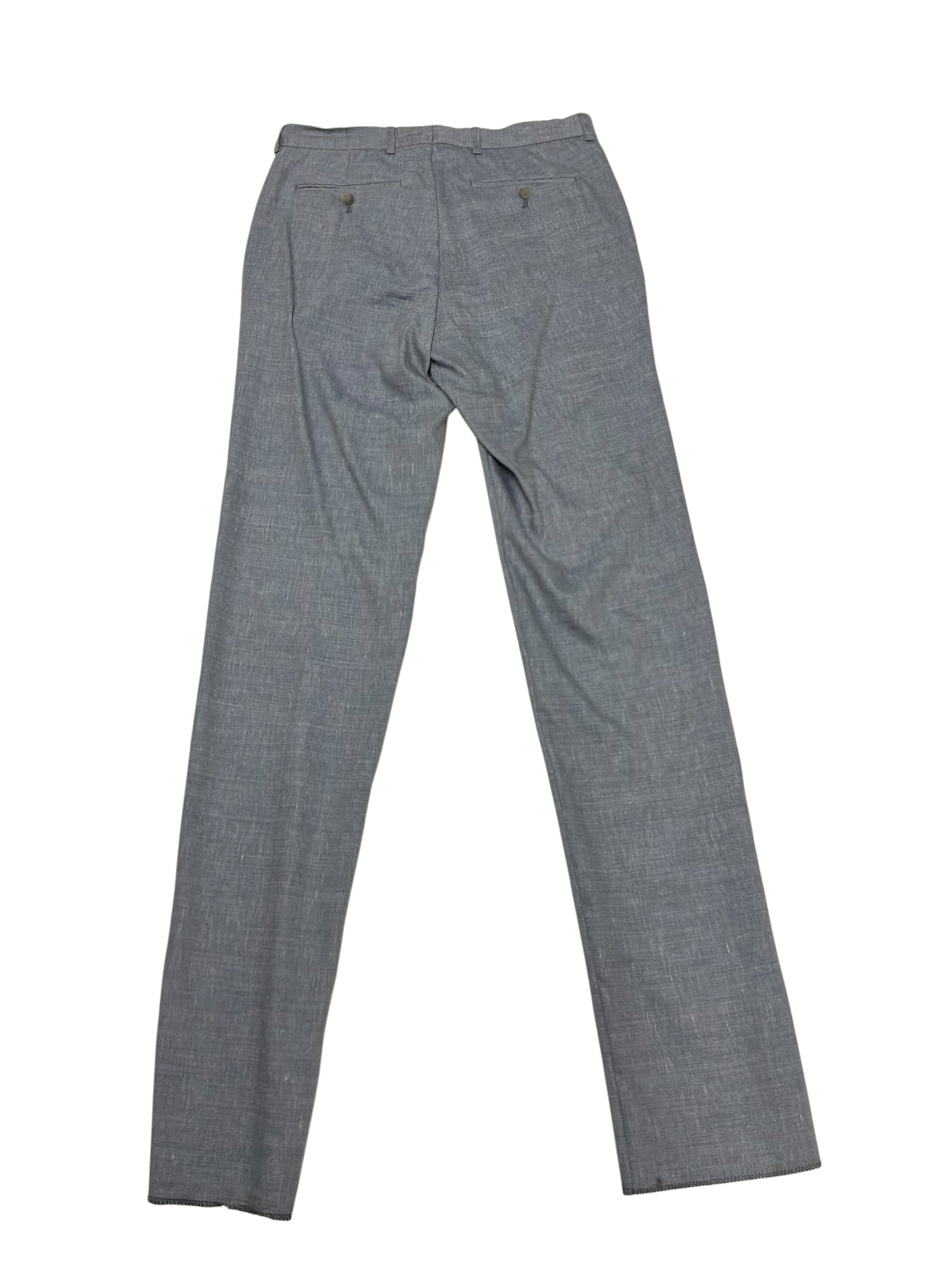 Vince Mens Linen & Wool Melange Solid Slim Fit Dress Pants Size 30 Blue
