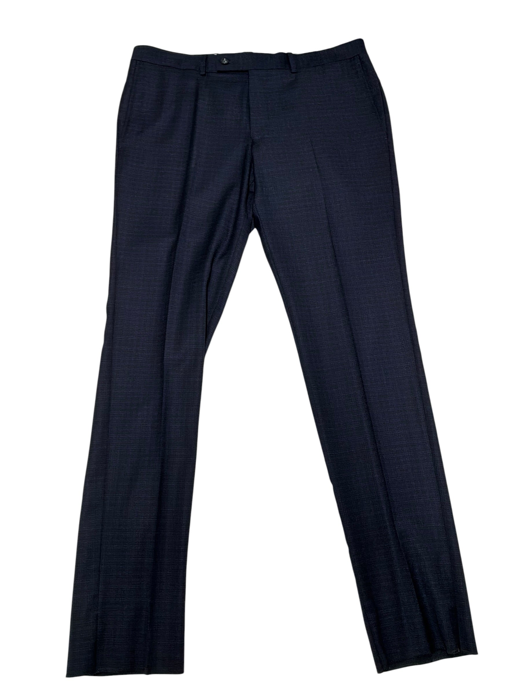 Jack Victor Mens Regular fit Dress Pants Size 36 Navy Blue Plaid