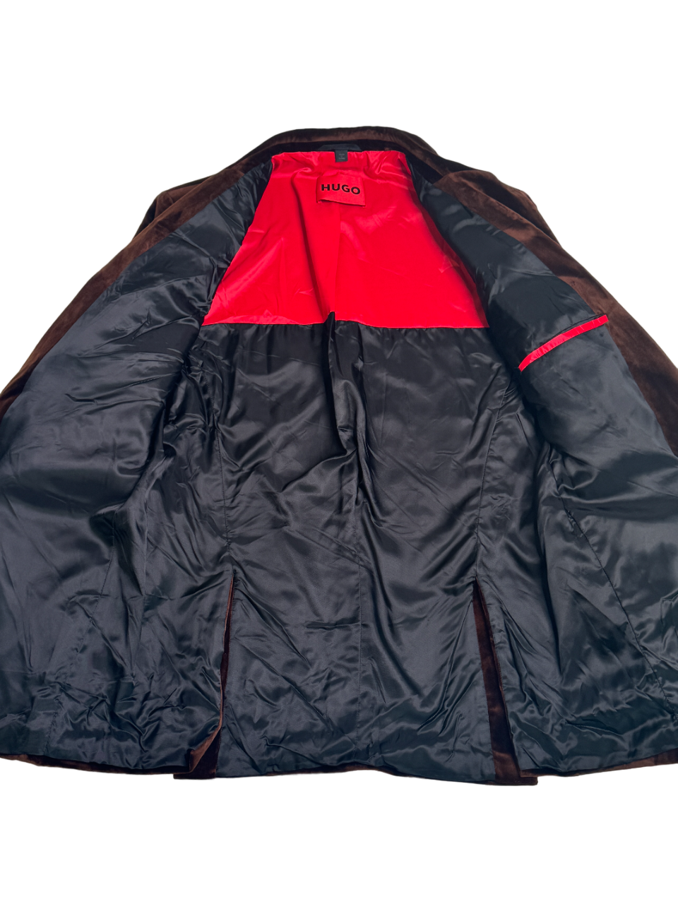 Hugo Boss Mens Modern Fit Velvet Sport Coat Blazer Chocolate Brown 44R