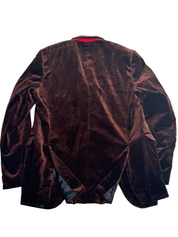 Hugo Boss Mens Modern Fit Velvet Sport Coat Blazer Chocolate Brown 38R