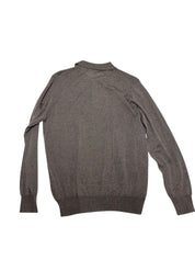 Canali Mens Merino Wool Knit Polo Sweater US 46 EU 56 Light Brown