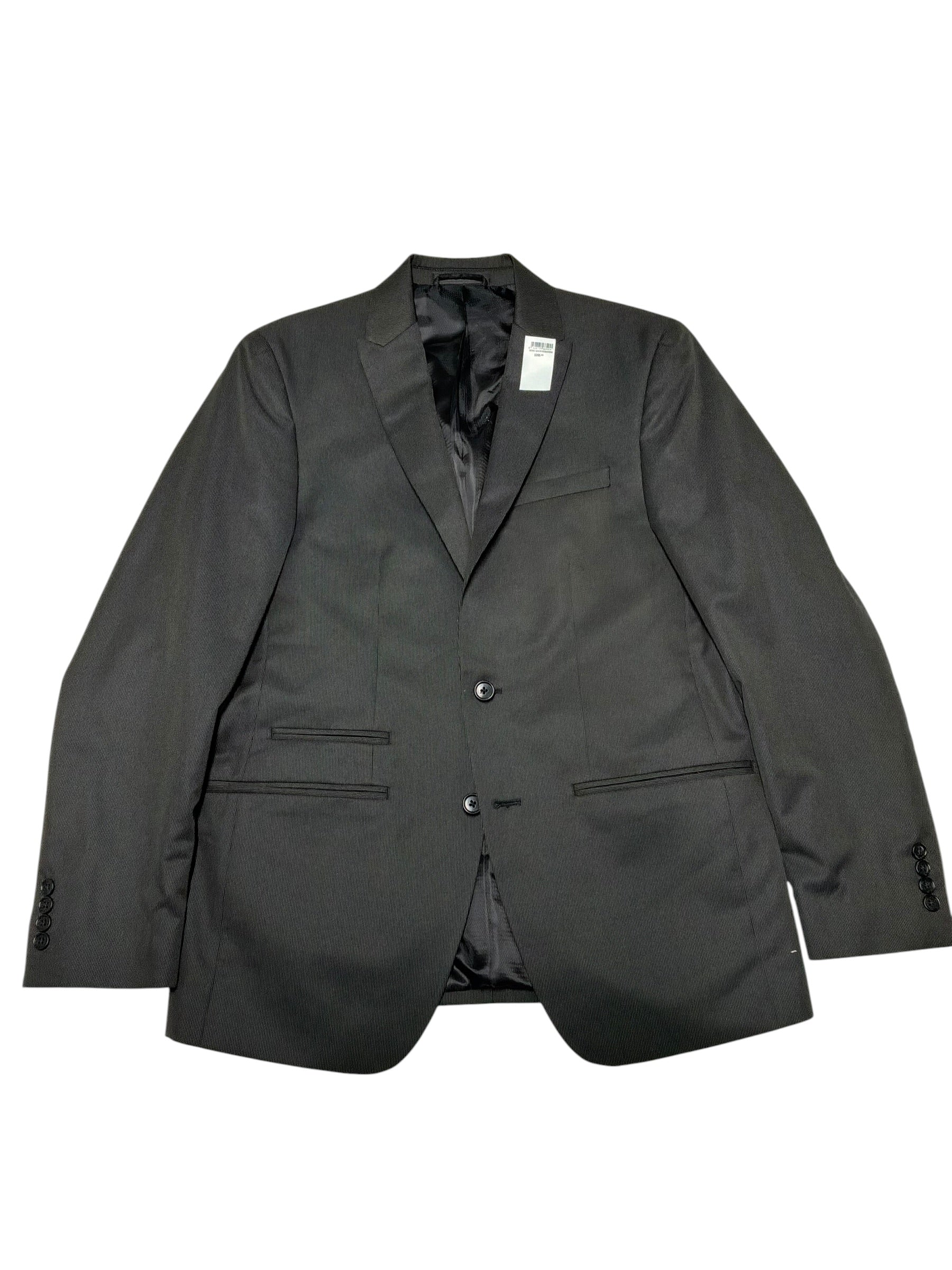 Andrew Fezza Mens Slim fit 2 Piece Suit 40 R / 33 Waist Black Striped