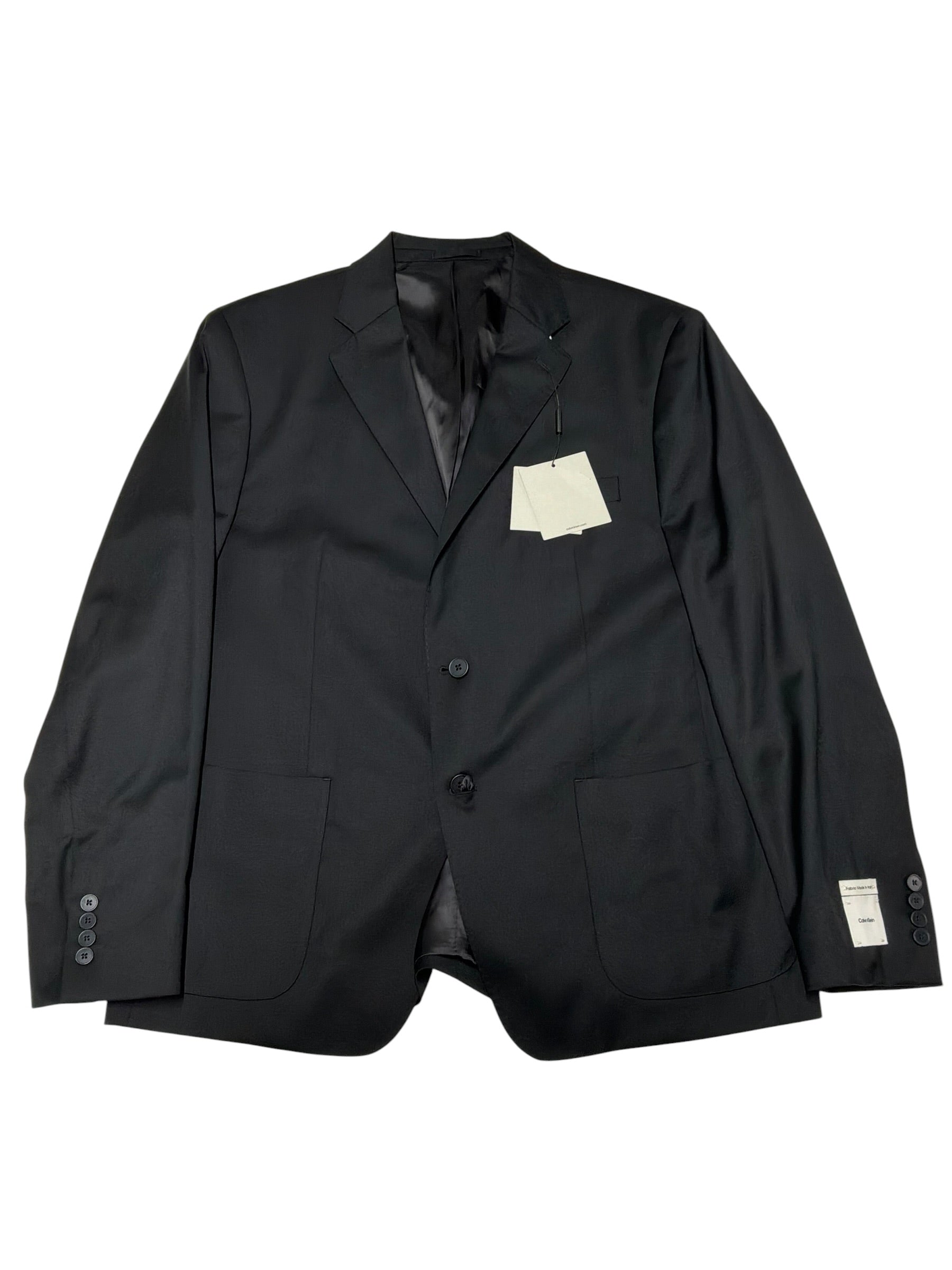 Calvin Klein Mens Slim fit Suit Jacket Blazer 46 R Black Solid