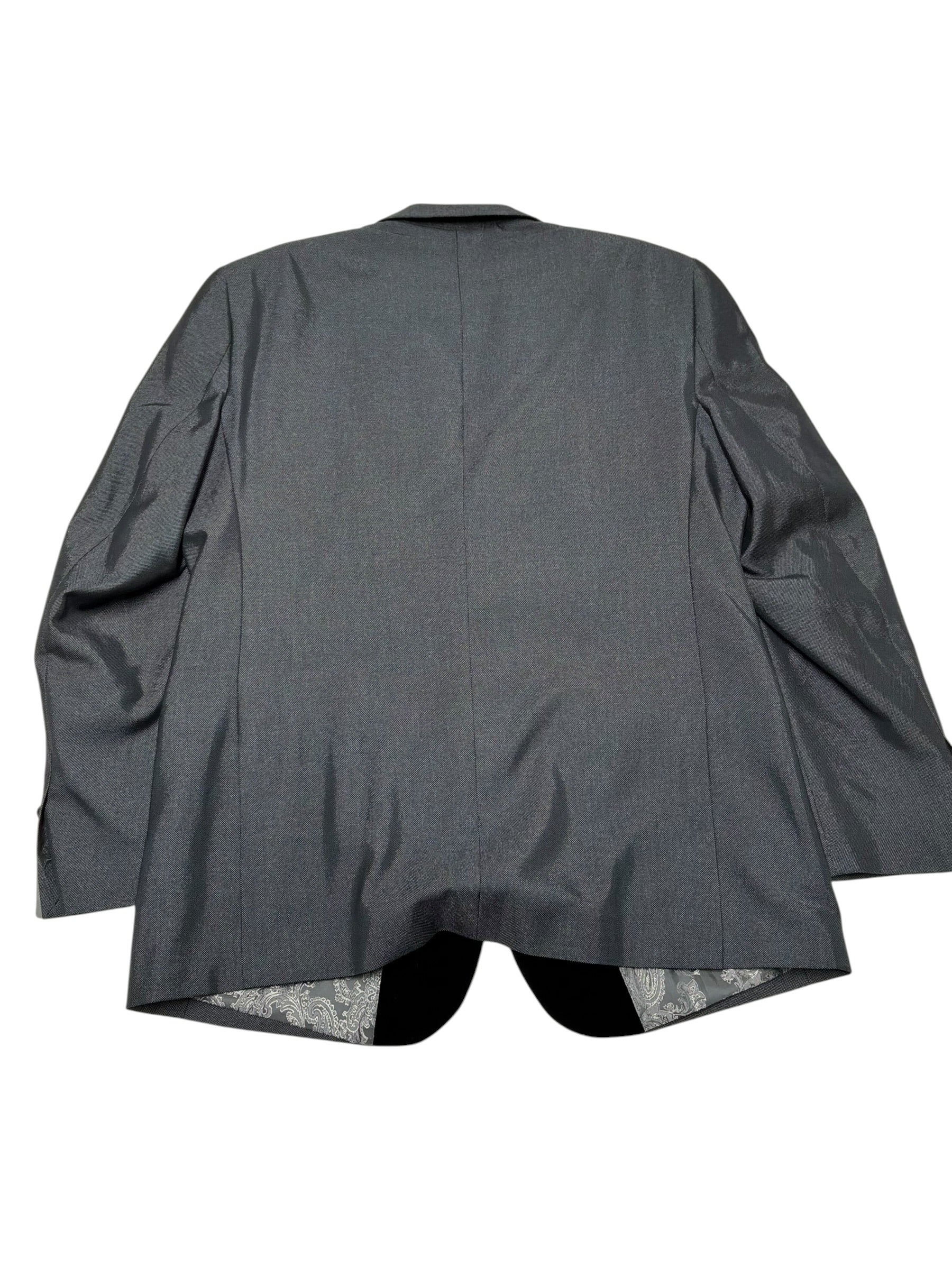 Gino Vitale Mens Slim fit Tuxedo Jacket Blazer 44 L Grey Black Vest Included
