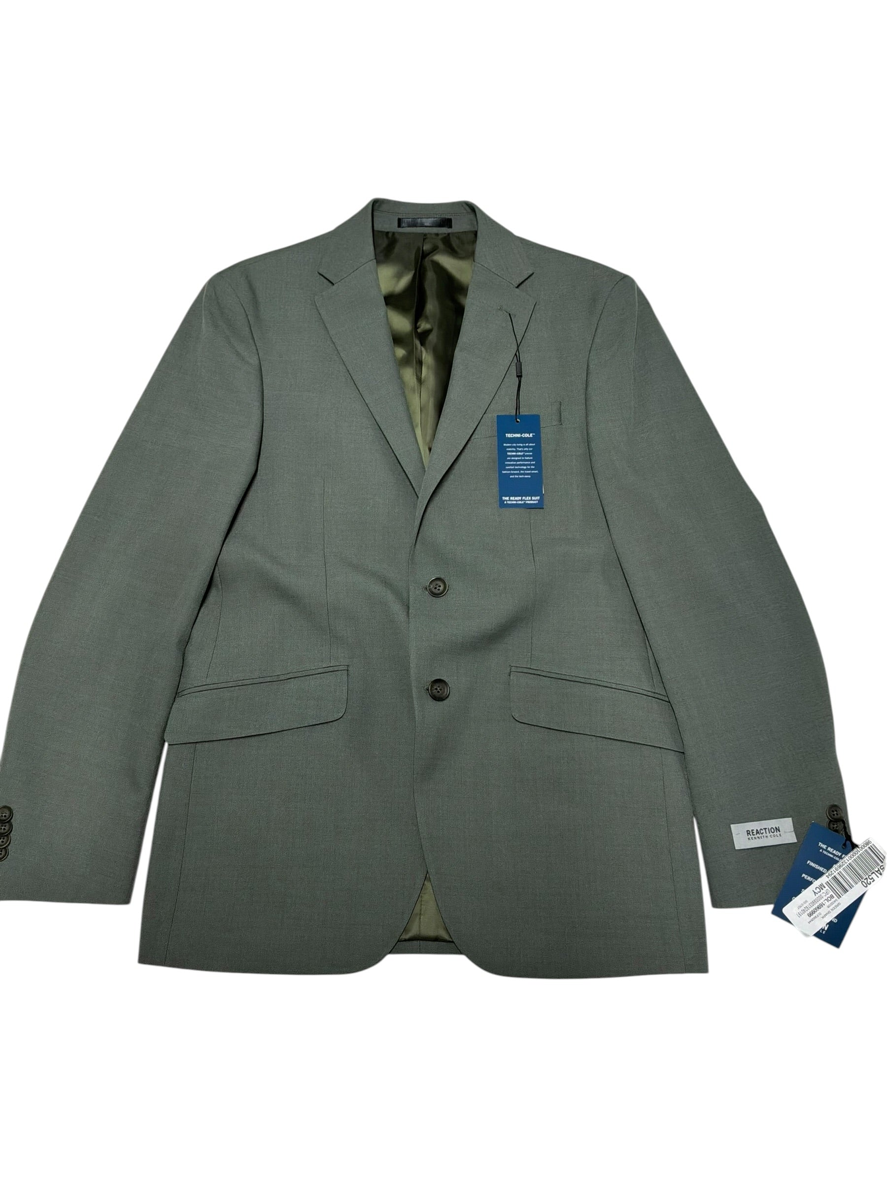 Kenneth Cole Mens Slim fit Suit Jacket Blazer 37 R Green Solid
