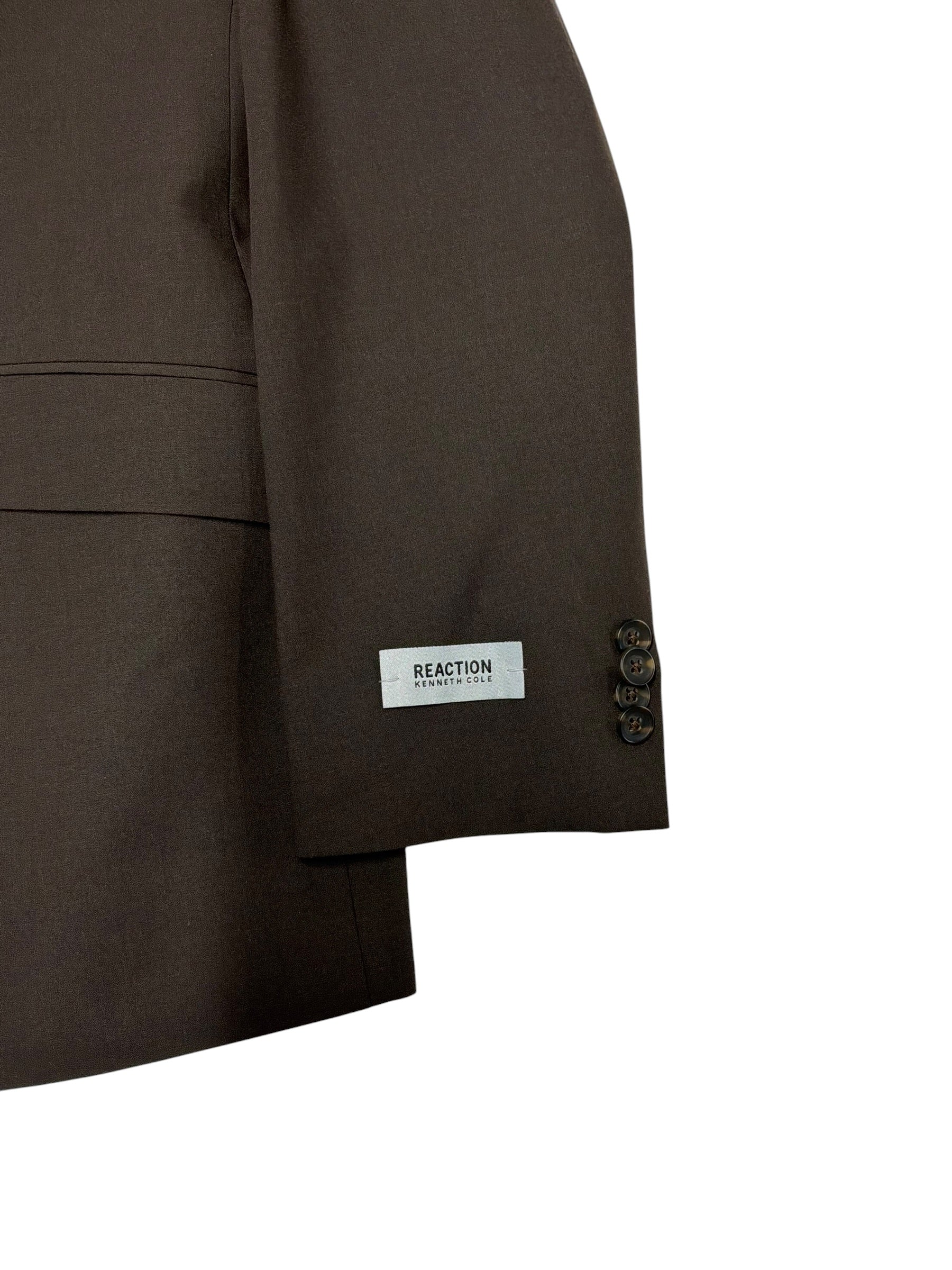 Kenneth Cole Mens Slim fit Suit Jacket Blazer 46 R Brown Solid