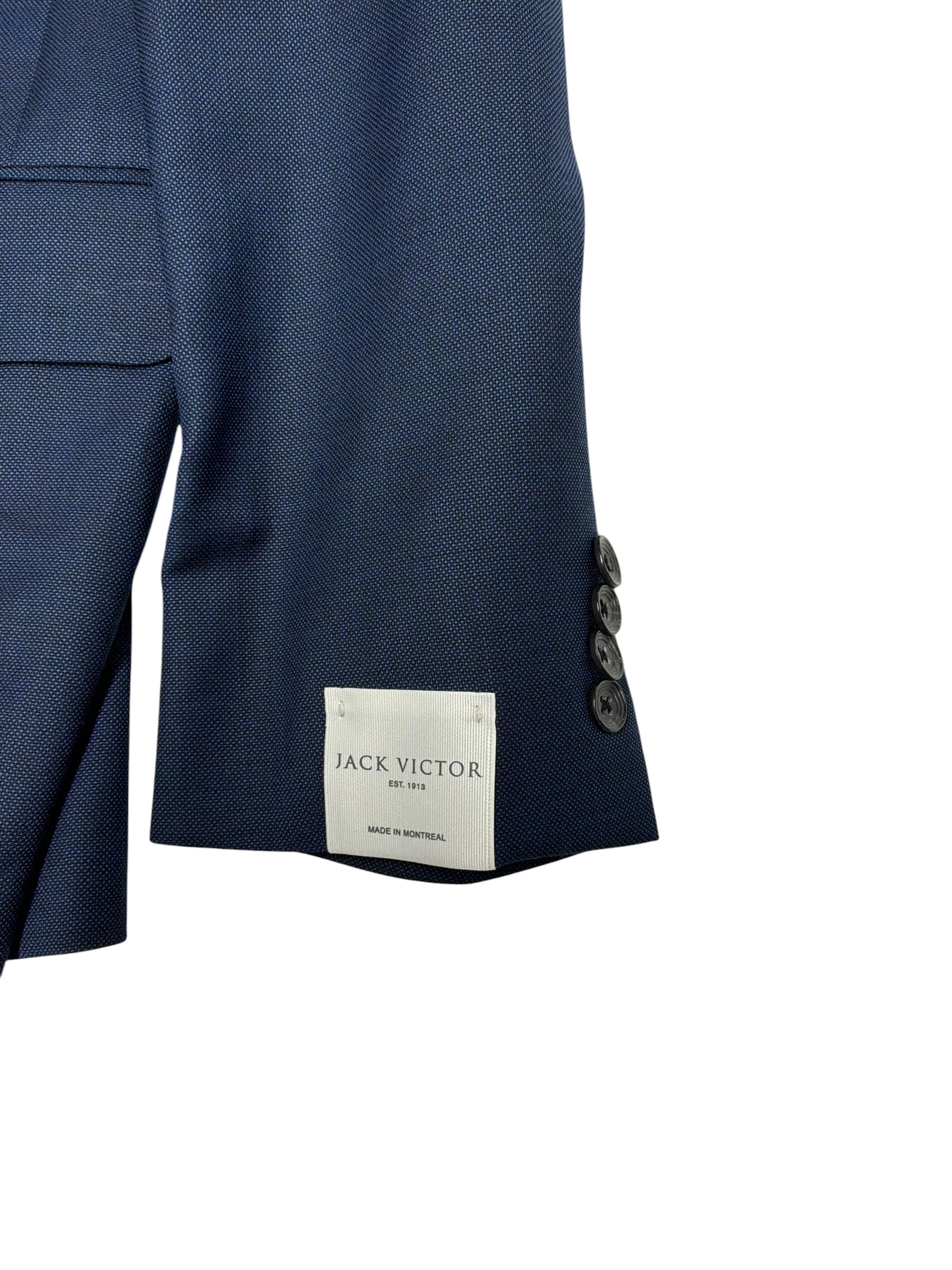 Jack Victor New York Regular Fit Micro Neat Suit 44S / 38W Navy Blue Wool