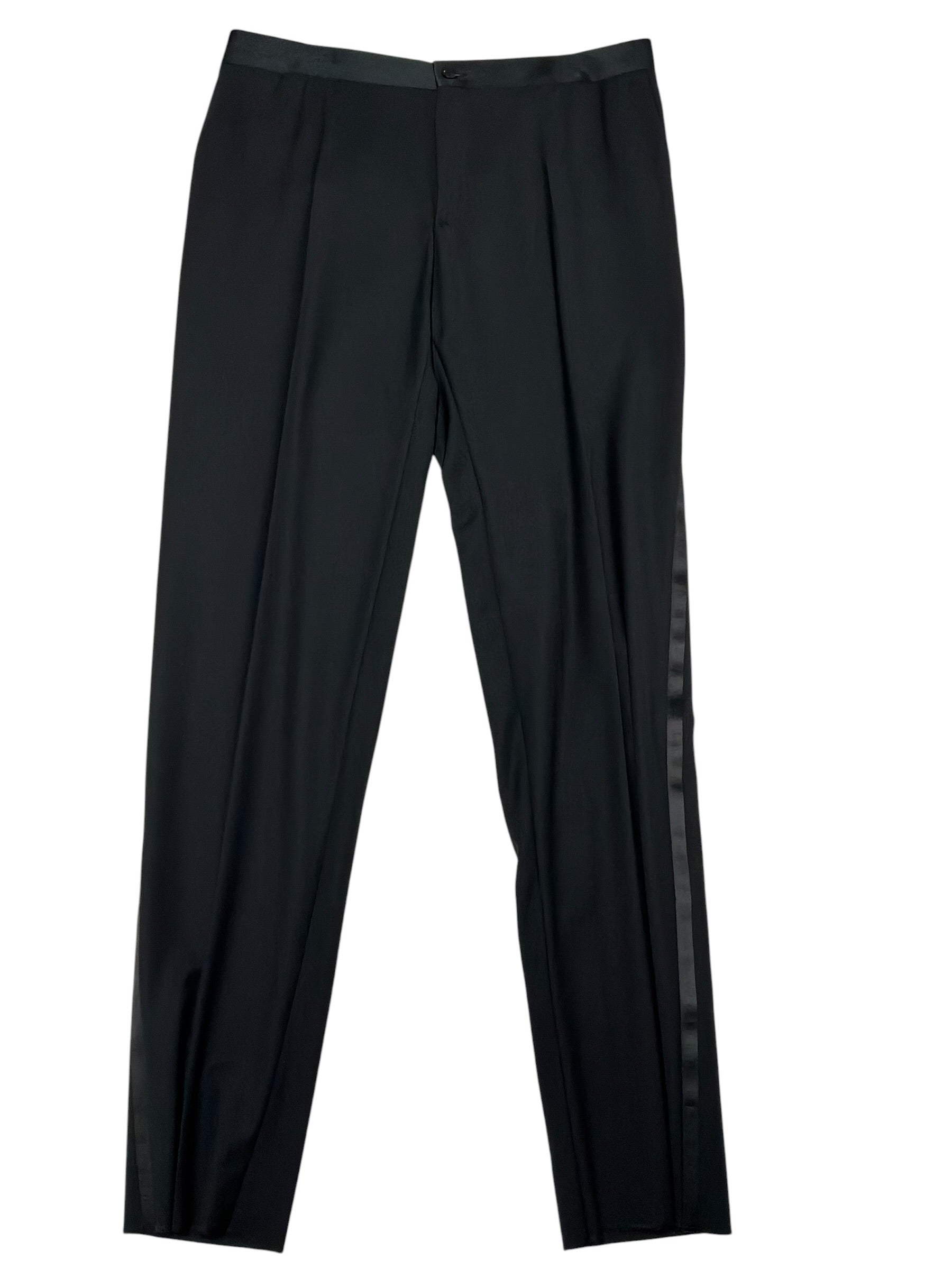 Canali Mens Classic fit Wool 2 Piece Tuxedo Suit 44 R Pants 37 Black Solid
