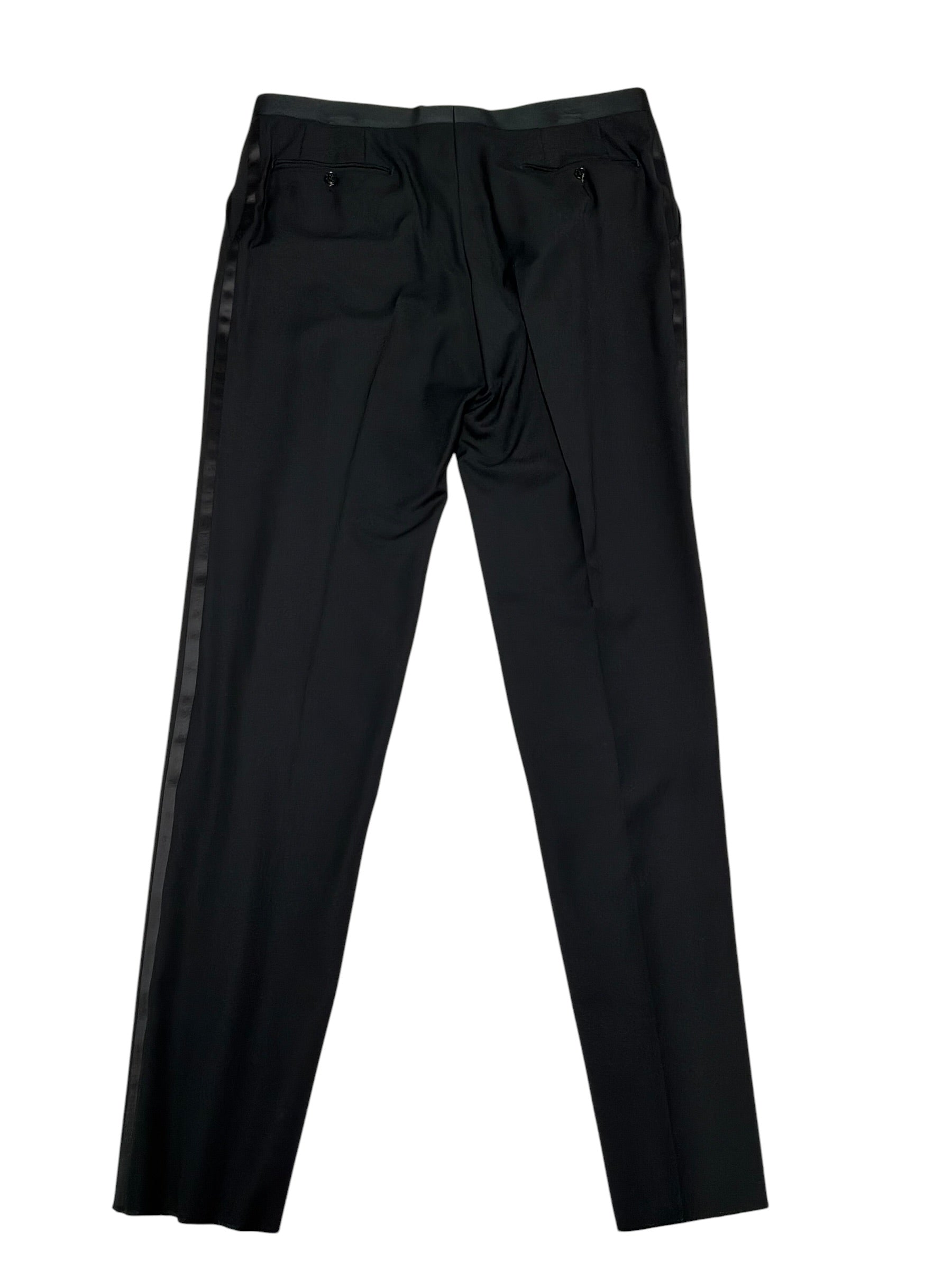 Canali Mens Classic fit Wool 2 Piece Tuxedo Suit 44 R Pants 37 Black Solid